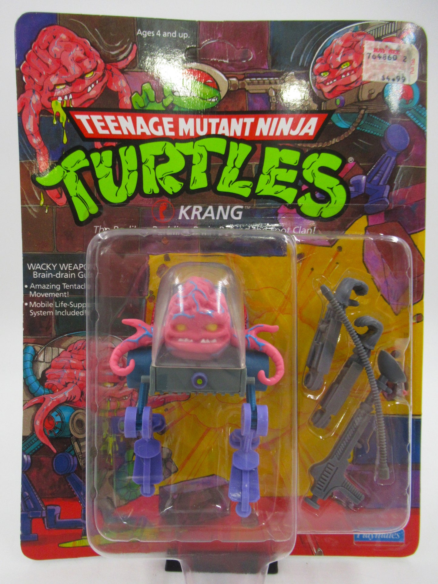 TMNT Krang 4.5" Figure Teenage Mutant Ninja Turtles - Playmates (1989)