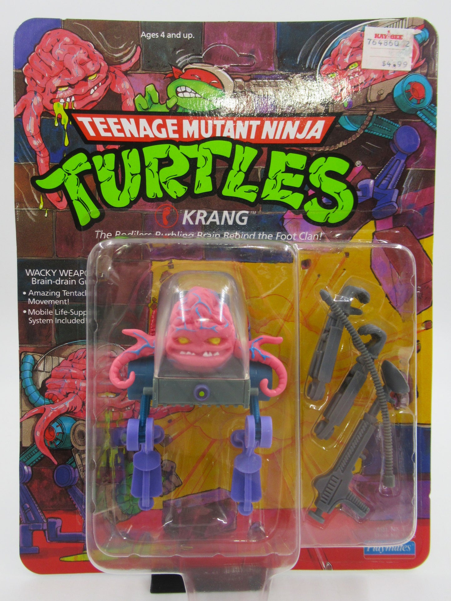 TMNT Krang 4.5" Figure Teenage Mutant Ninja Turtles - Playmates (1989)