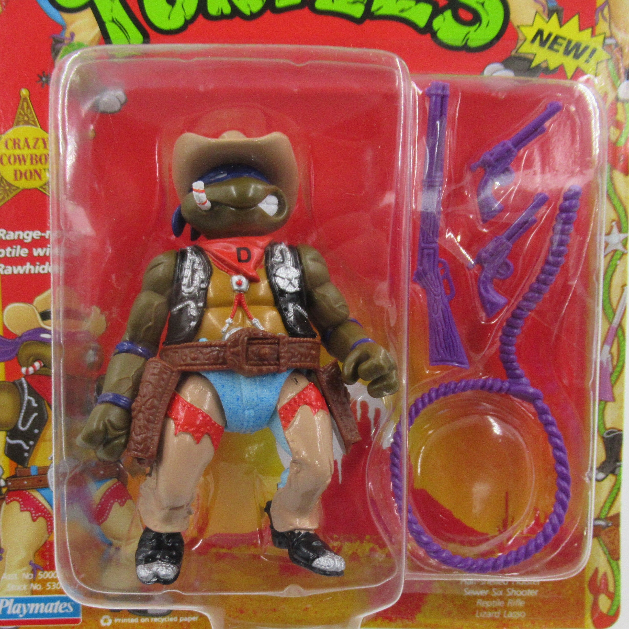 Teenage Mutant Ninja Turtles Crazy Cowboy Don Wacky Wild West Figure TMNTs - Playmates (1992)