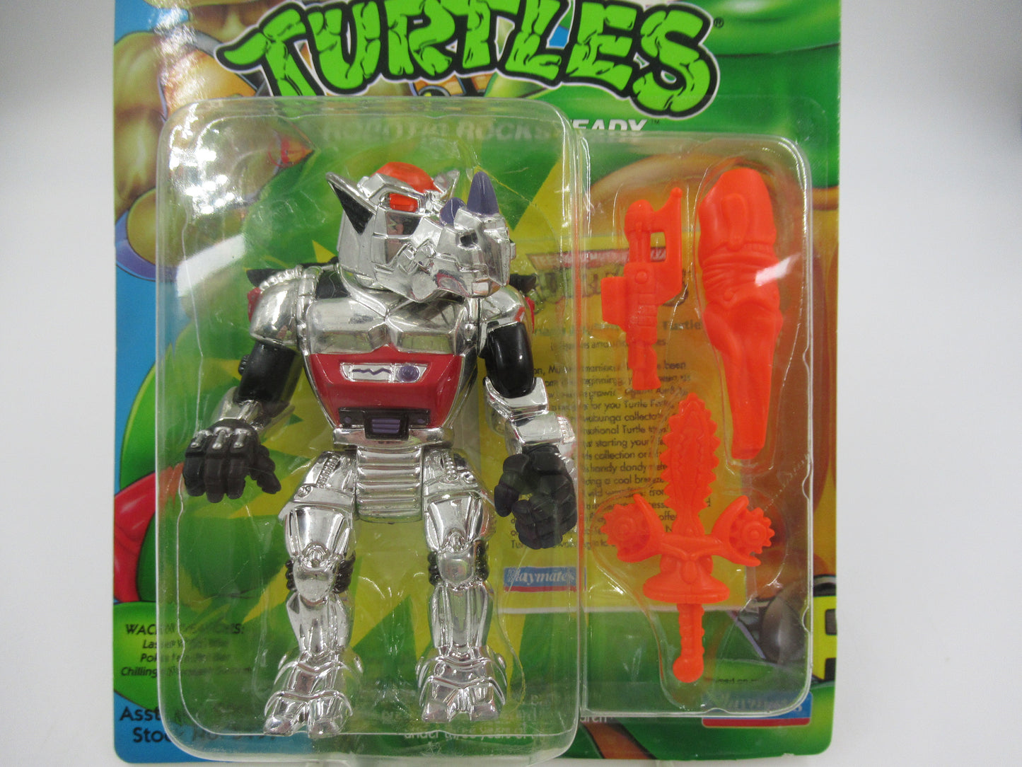 TMNT Robotic Rocksteady (Orange Weapons) Figure Teenage Mutant Ninja Turtles - Playmates (1993)