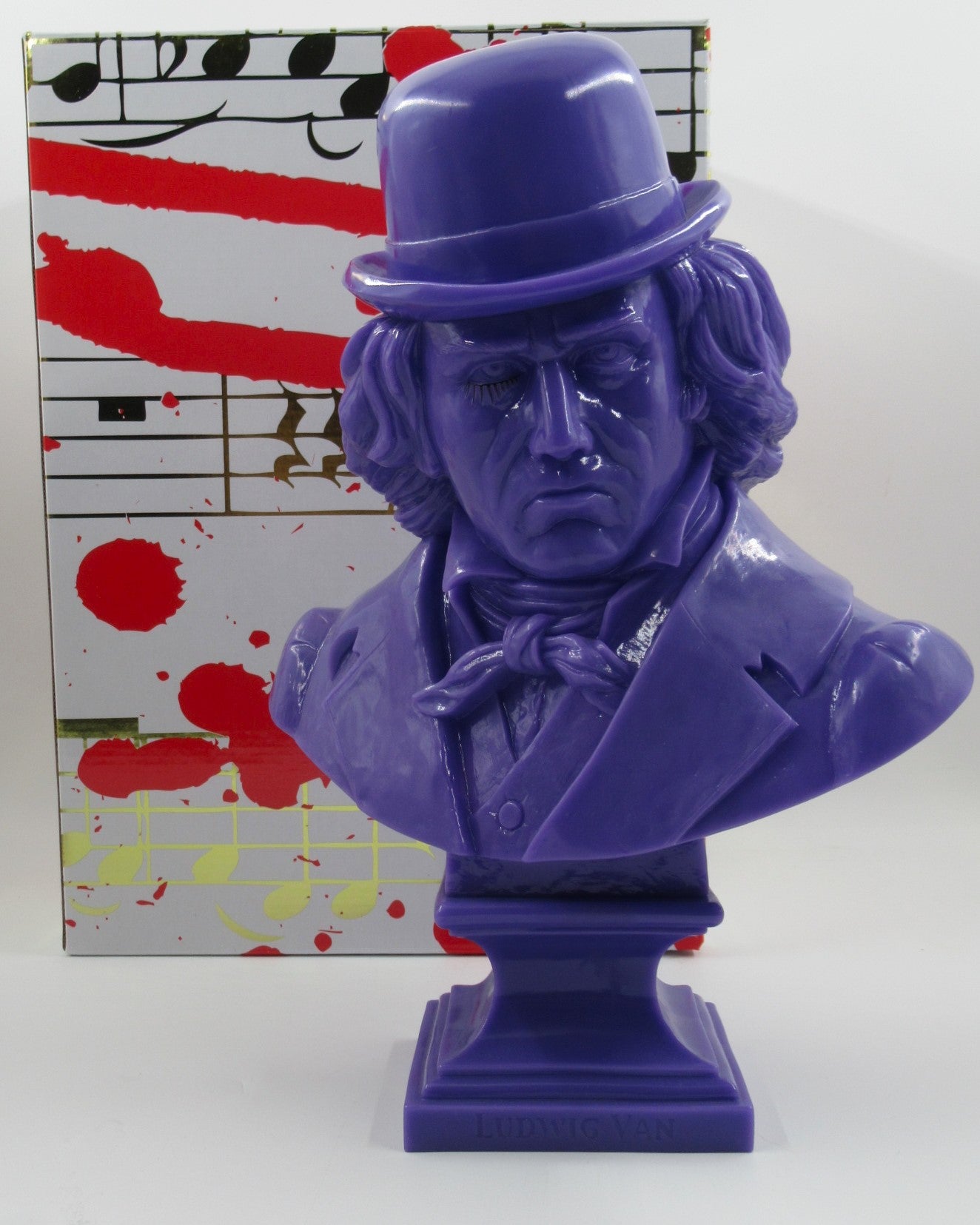 LUDWIG VAN Neon Purple Bust - Kozik x Ultraviolence (2008) Limited Edition Vinyl Art Toy