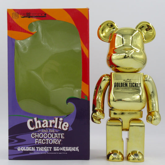 BEARBRICK Charlie & the Chocolate Factory Golden Ticket 400% - Medicom Toy (2005) Art Toy