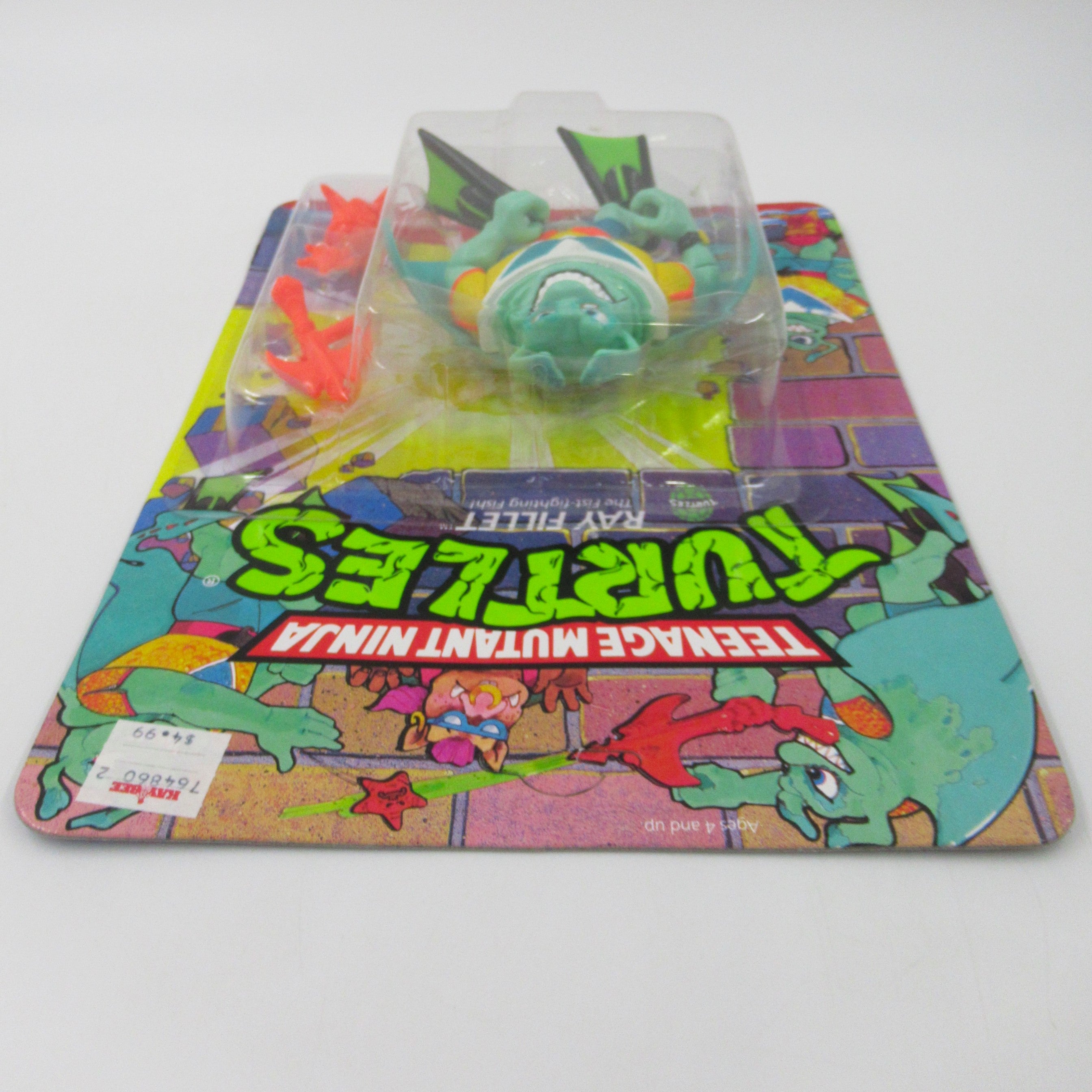 Teenage Mutant Ninja Turtles Ray Fillet (Blue V Emblem) 4.5" Figure TMNTs - Playmates (1990)