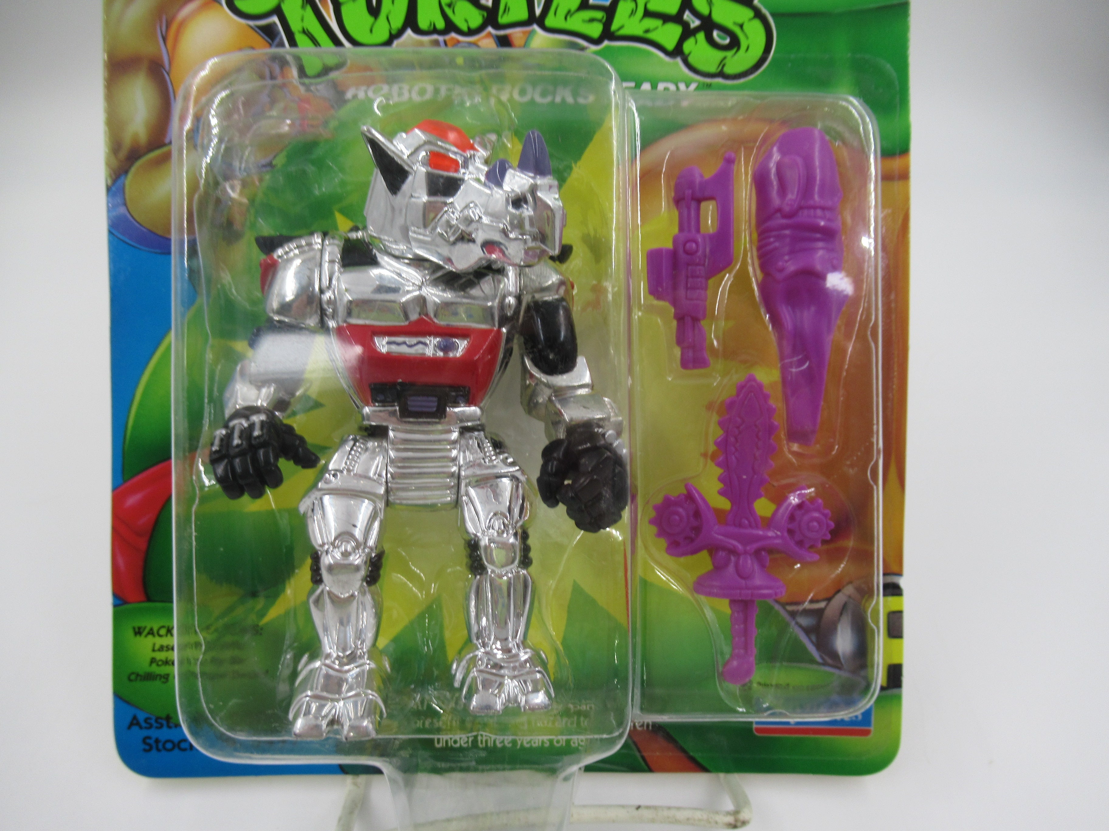 Teenage Mutant Ninja Turtles Robotic Rocksteady (Purple Weapons) Figure TMNTs - Playmates (1993)