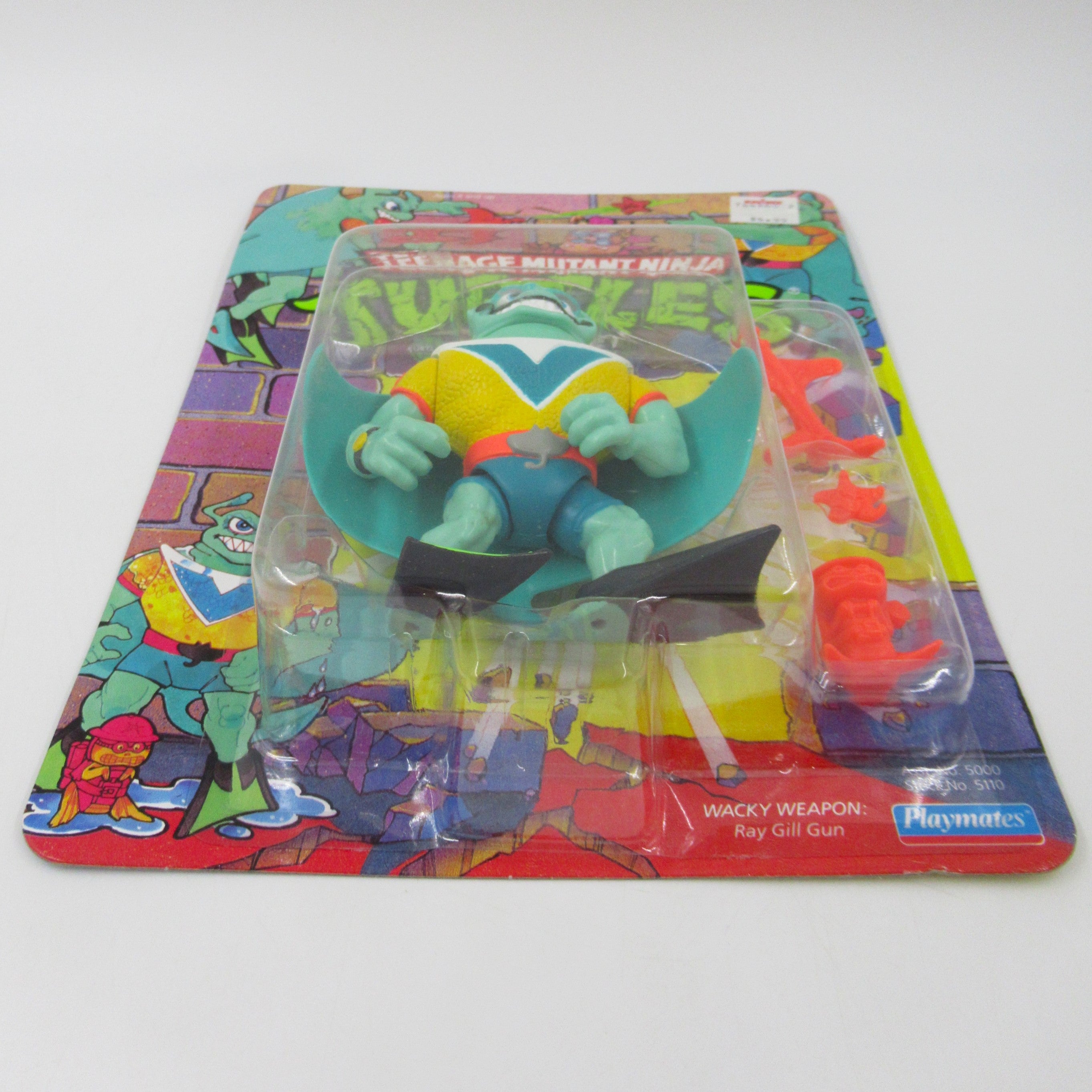 Teenage Mutant Ninja Turtles Ray Fillet (Blue V Emblem) 4.5" Figure TMNTs - Playmates (1990)