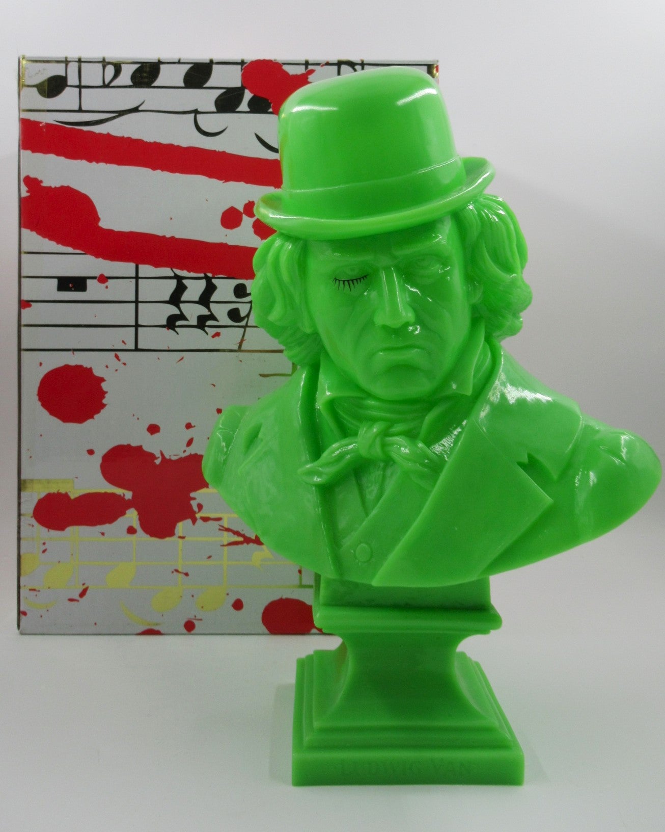 LUDWIG VAN Neon Green Bust - Kozik x Ultraviolence (2008) Limited Edition Vinyl Art Toy