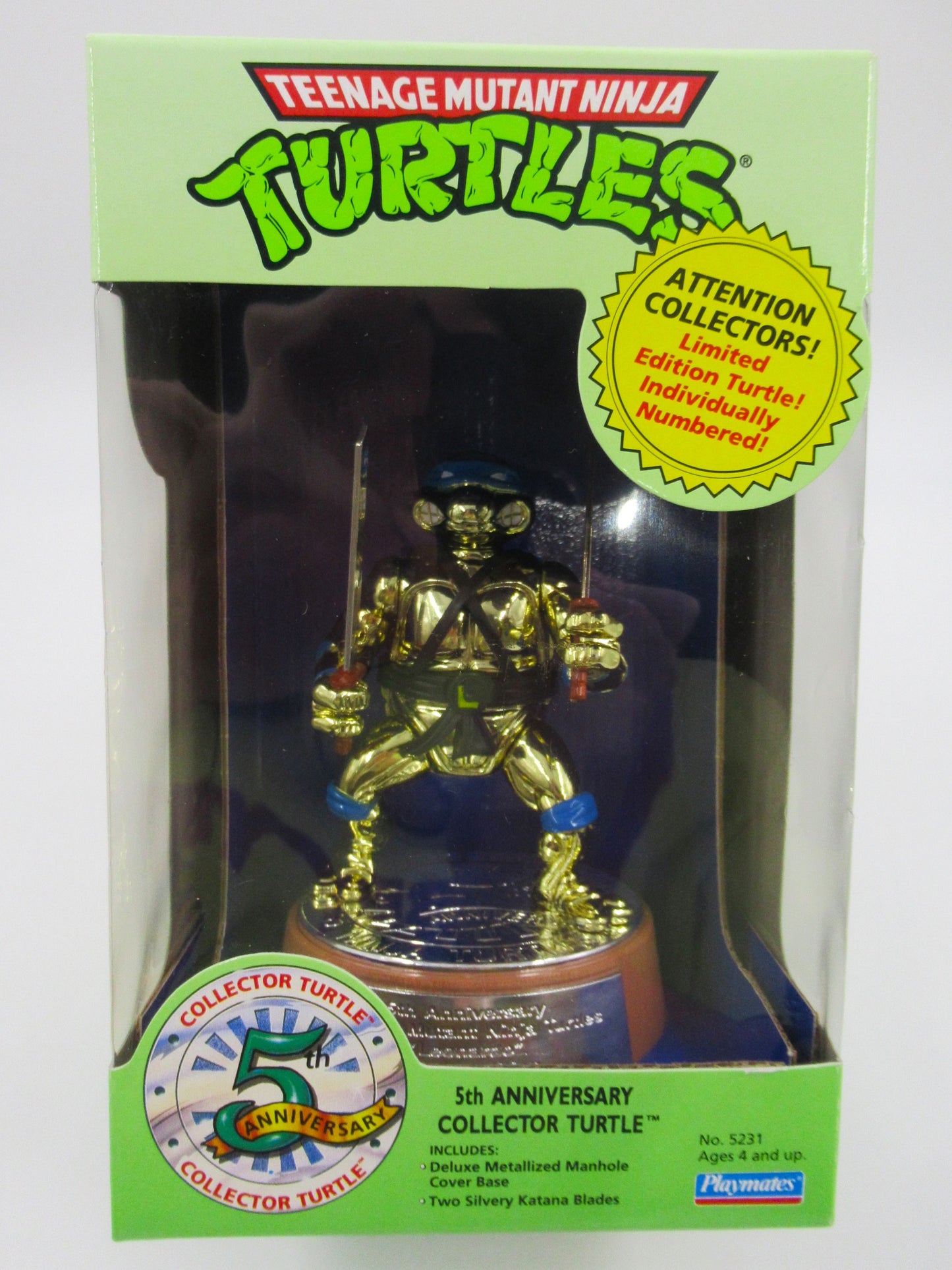 TMNT Limited Edition Leonardo 5th Anniversary Collector Turtle Figure Teenage Mutant Ninja Turtles - Playmates (1992)