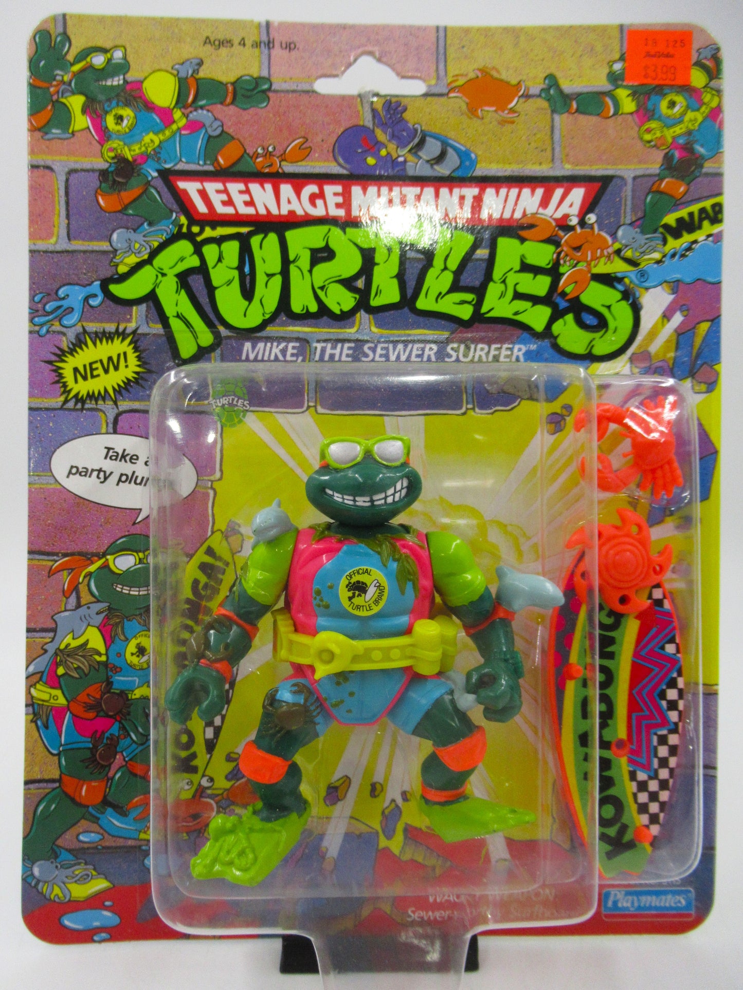 TMNT Mike, the Sewer Surfer 4.5" Figure Teenage Mutant Ninja Turtles - Playmates (1990)