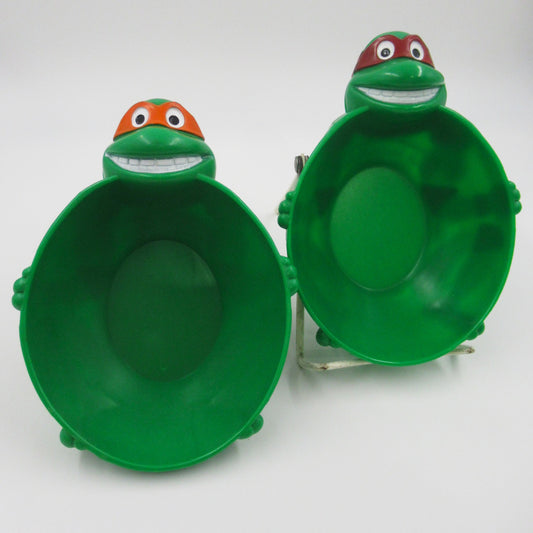 TMNT Michaelangelo & Raphael Teenage Mutant Ninja Turtles Cereal Bowls - Ralston (1990)