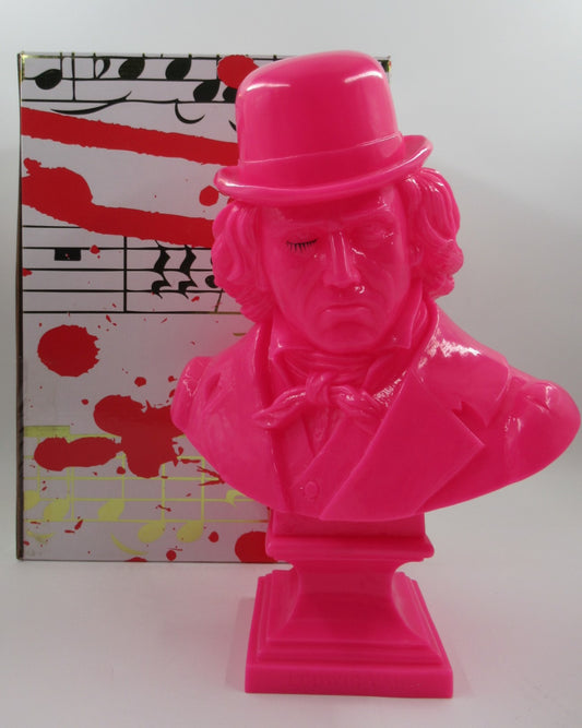 LUDWIG VAN Neon Pink Bust - Kozik x Ultraviolence (2008) Limited Edition Vinyl Art Toy