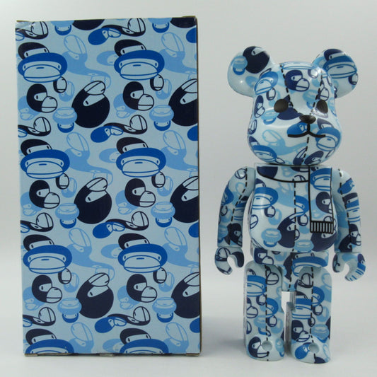 BEARBRICK Blue Milo Bape Play 400% Figure - Medicom Toy (2007) Bathing Ape Art Toy