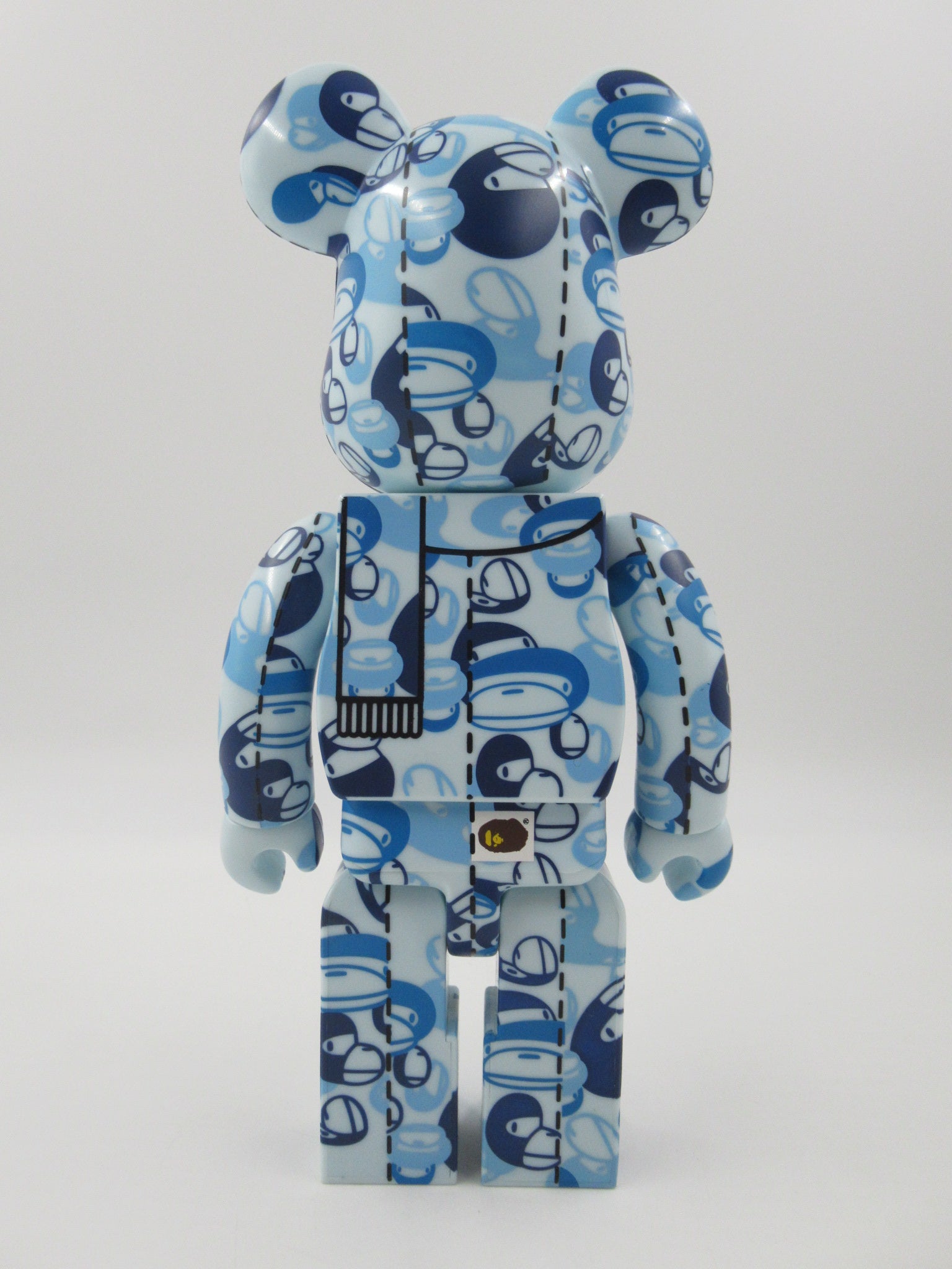 BEARBRICK Blue Milo Bape Play 400% Figure - Medicom Toy (2007) Bathing Ape Art Toy