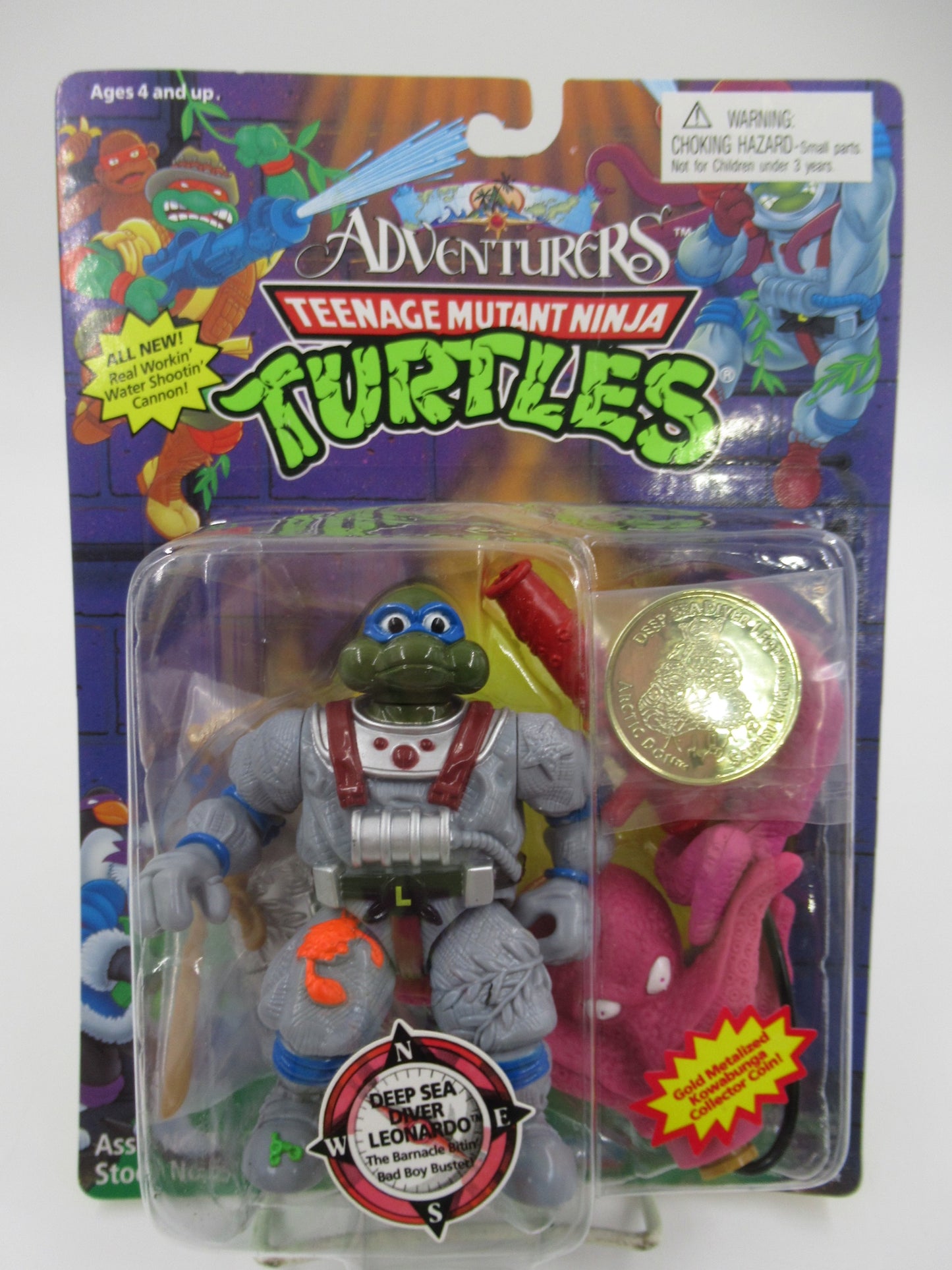 TMNT Deep Sea Diver Leonardo  Adventurers Figure Teenage Mutant Ninja Turtles - Playmates (1994)