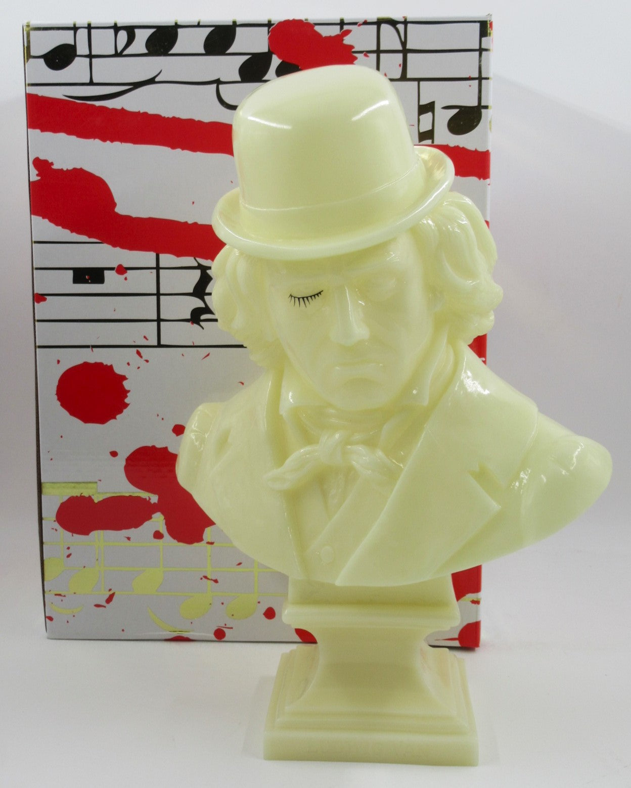 LUDWIG VAN Glow in the Dark Bust - Kozik x Ultraviolence (2008) Limited Edition GID Vinyl Art Toy