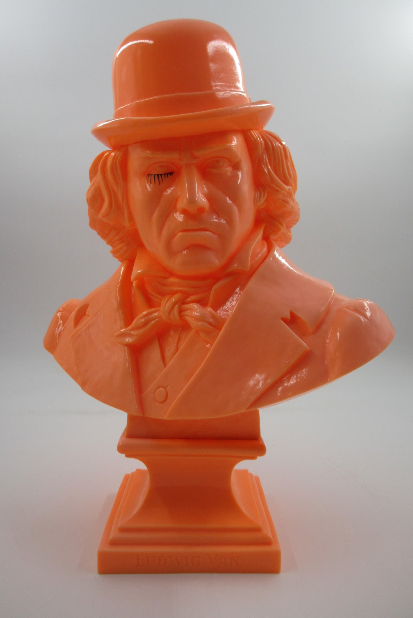 LUDWIG VAN Neon Orange Bust - Kozik x Ultraviolence (2008) Limited Edition Vinyl Art Toy