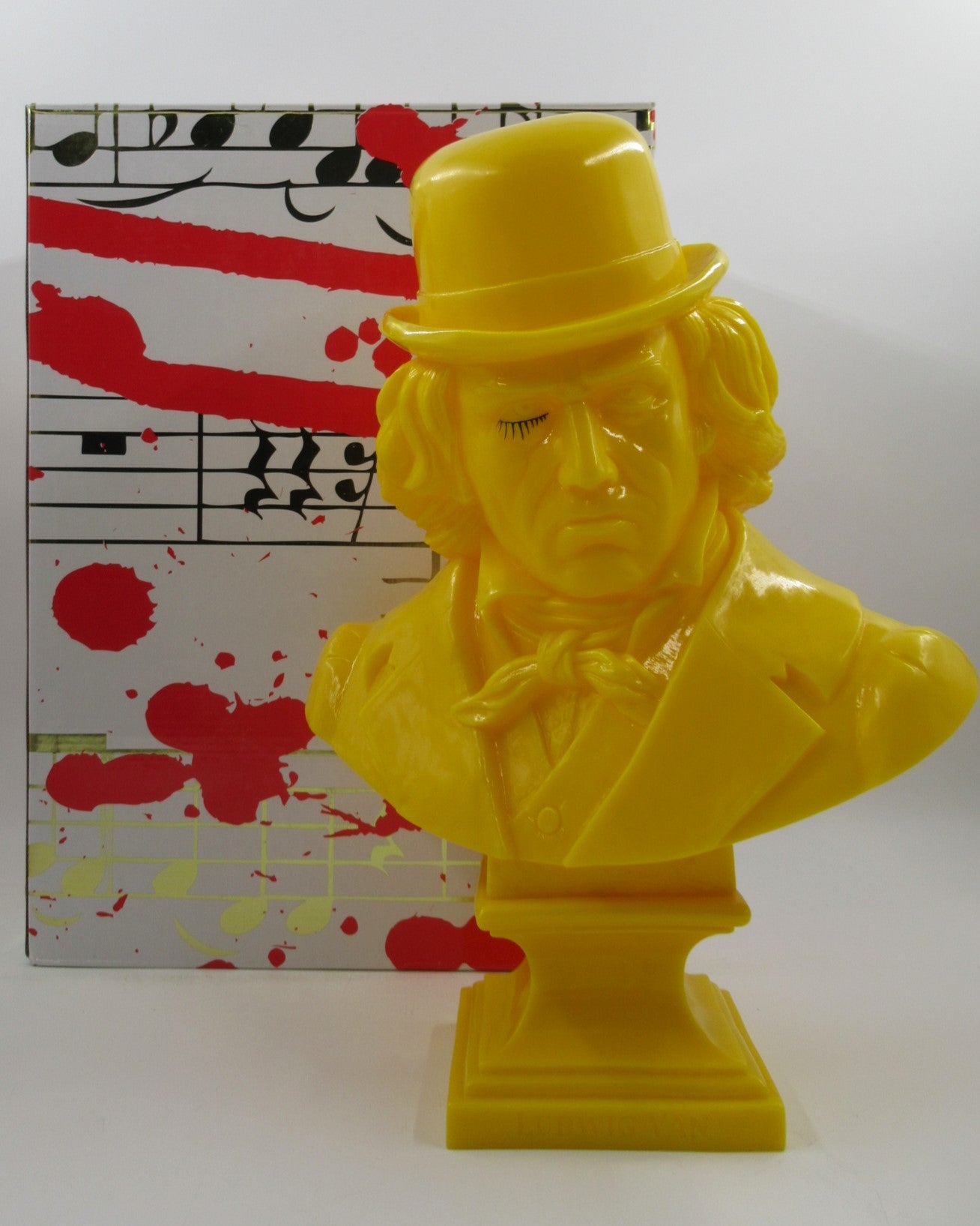 LUDWIG VAN Neon Yellow Bust - Kozik x Ultraviolence (2008) Limited Edition Vinyl Art Toy