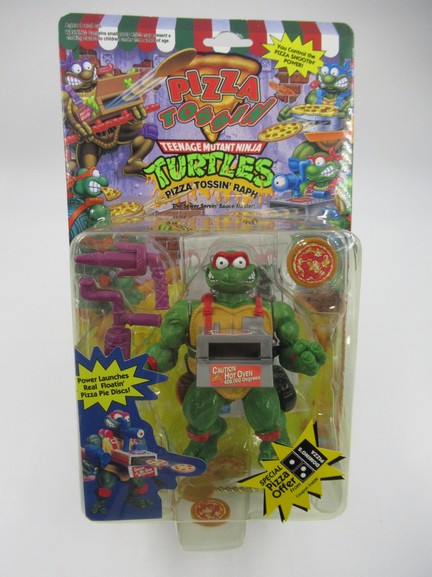 TMNT Pizza Tossin' Raphael (Purple Weapons) 5" Figure Teenage Mutant Ninja Turtles - Playmates (1994)