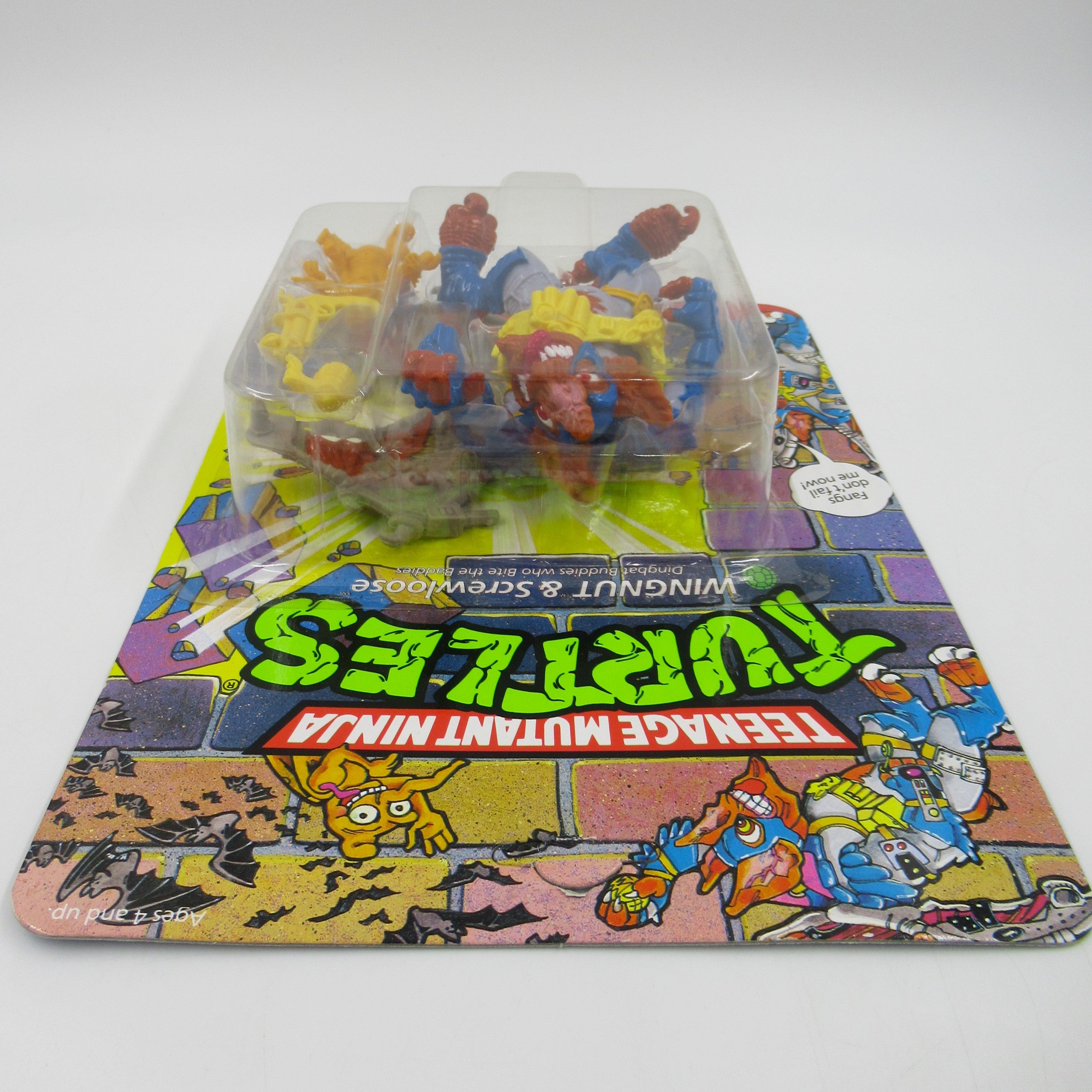 Teenage Mutant Ninja Turtles Wingnut and Screwloose 4.5" Figure TMNTs - Playmates (1990)