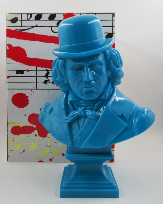 LUDWIG VAN Neon Blue Bust - Kozik x Ultraviolence (2008) Limited Edition Vinyl Art Toy