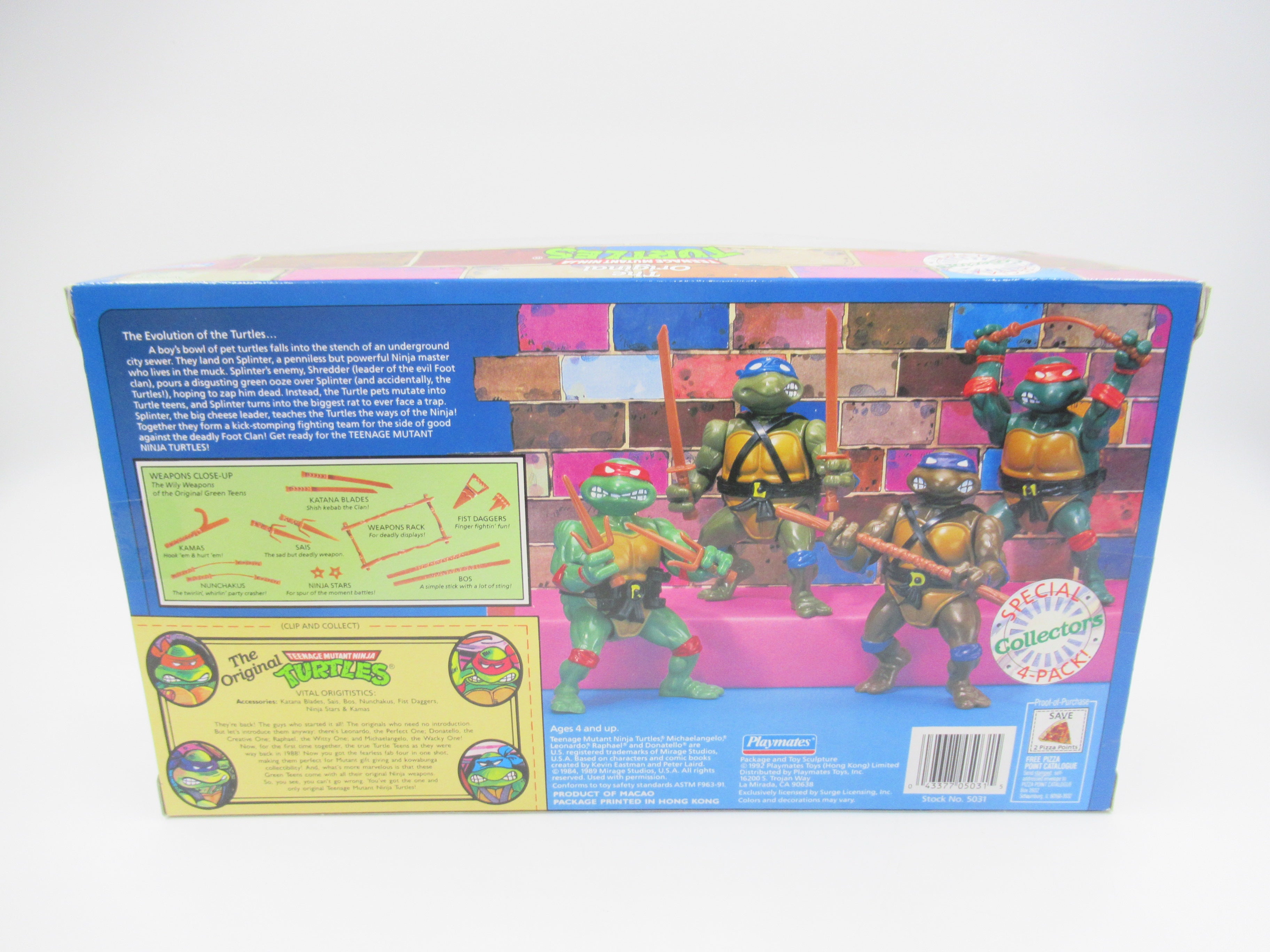 Teenage Mutant Ninja Turtles Original TMNTs Collector's Special 4-Pack & Coloring Book - Playmates (1992)