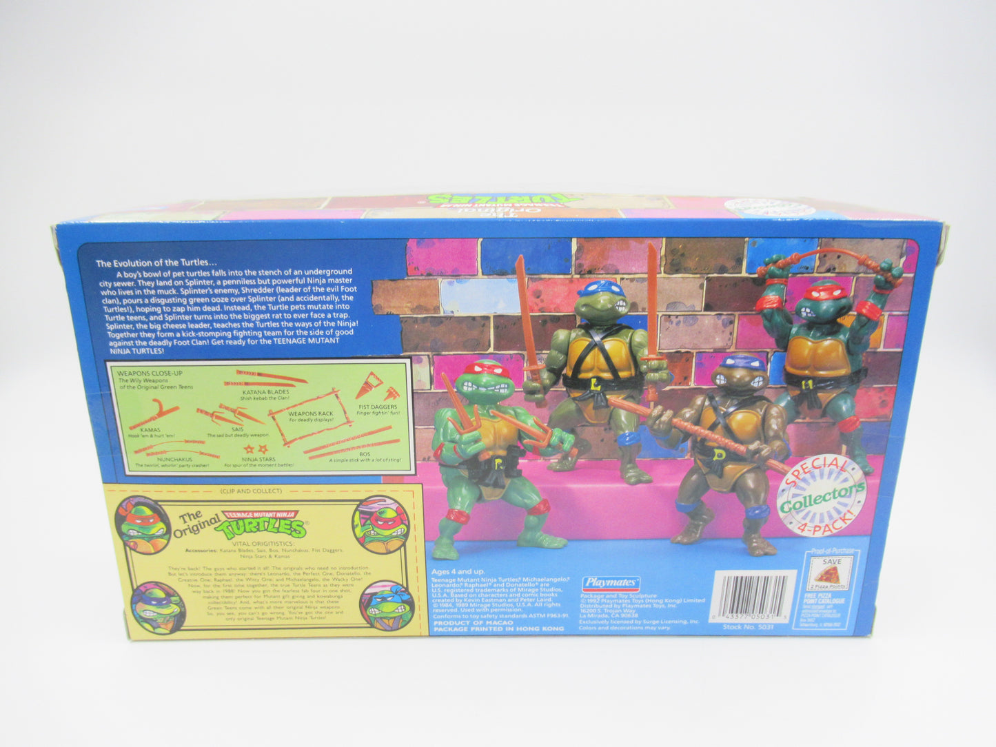 TMNT Original Teenage Mutant Ninja Turtles Collector's Special 4-Pack & Coloring Book - Playmates (1992)