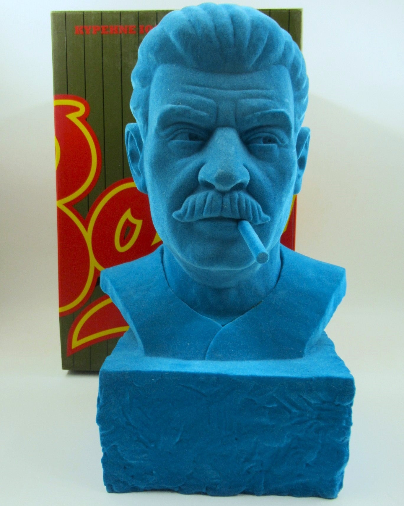 SMOKIN' JOE Cyan Flocked Bust - Kozik x Ultraviolence (2008) Limited Edition Vinyl Art Toy