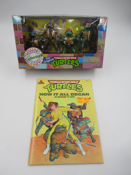 TMNT Original Teenage Mutant Ninja Turtles Collector's Special 4-Pack & Coloring Book - Playmates (1992)