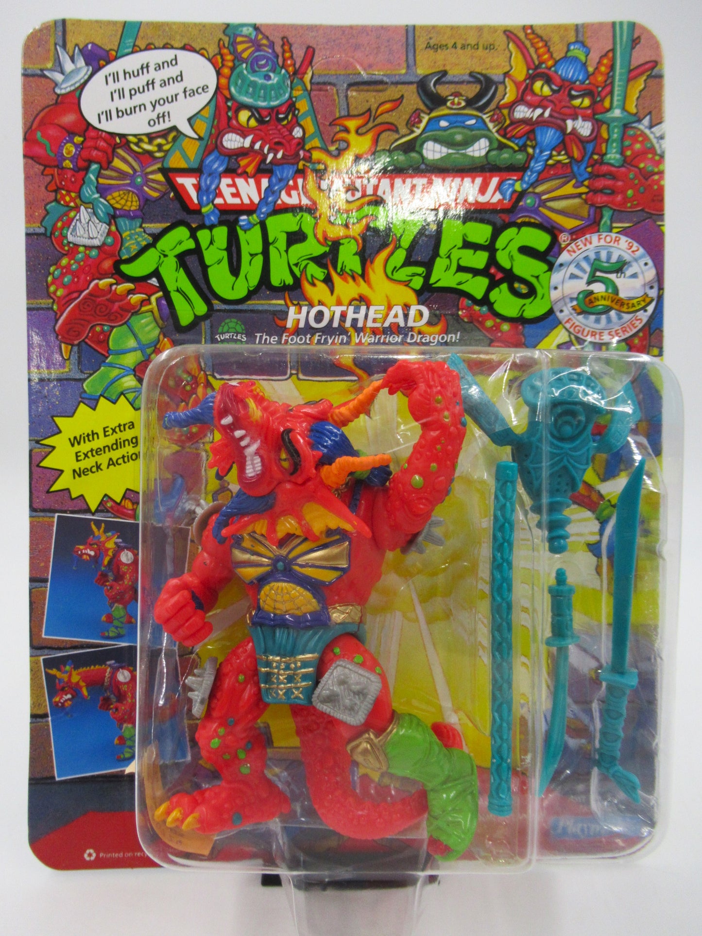 TMNT Hothead 4.5" Figure Teenage Mutant Ninja Turtles - Playmates (1992)