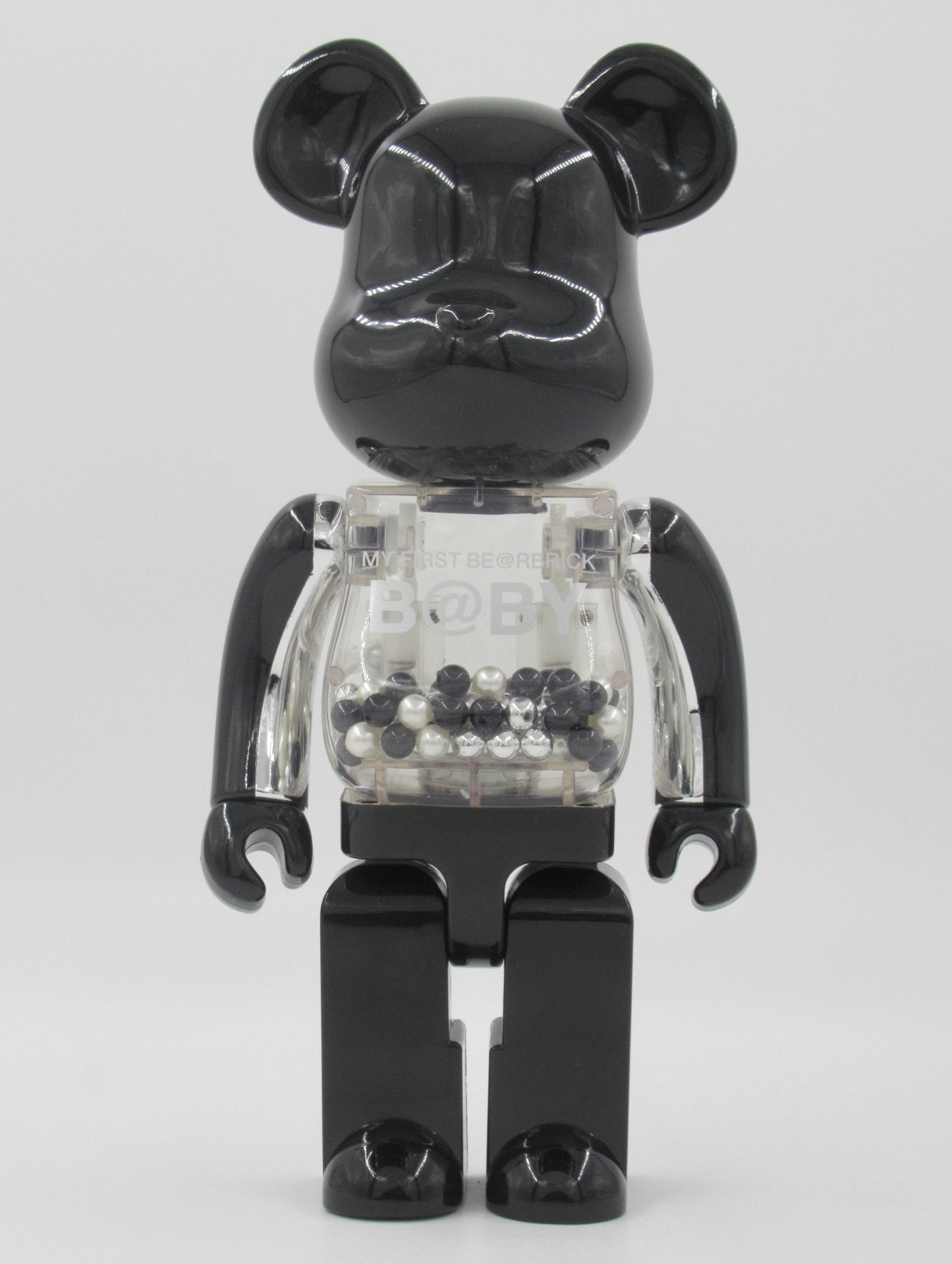 BEARBRICK My First Be@rbrick Baby Black & Silver 400% - Medicom Toy (2009) Art Toy