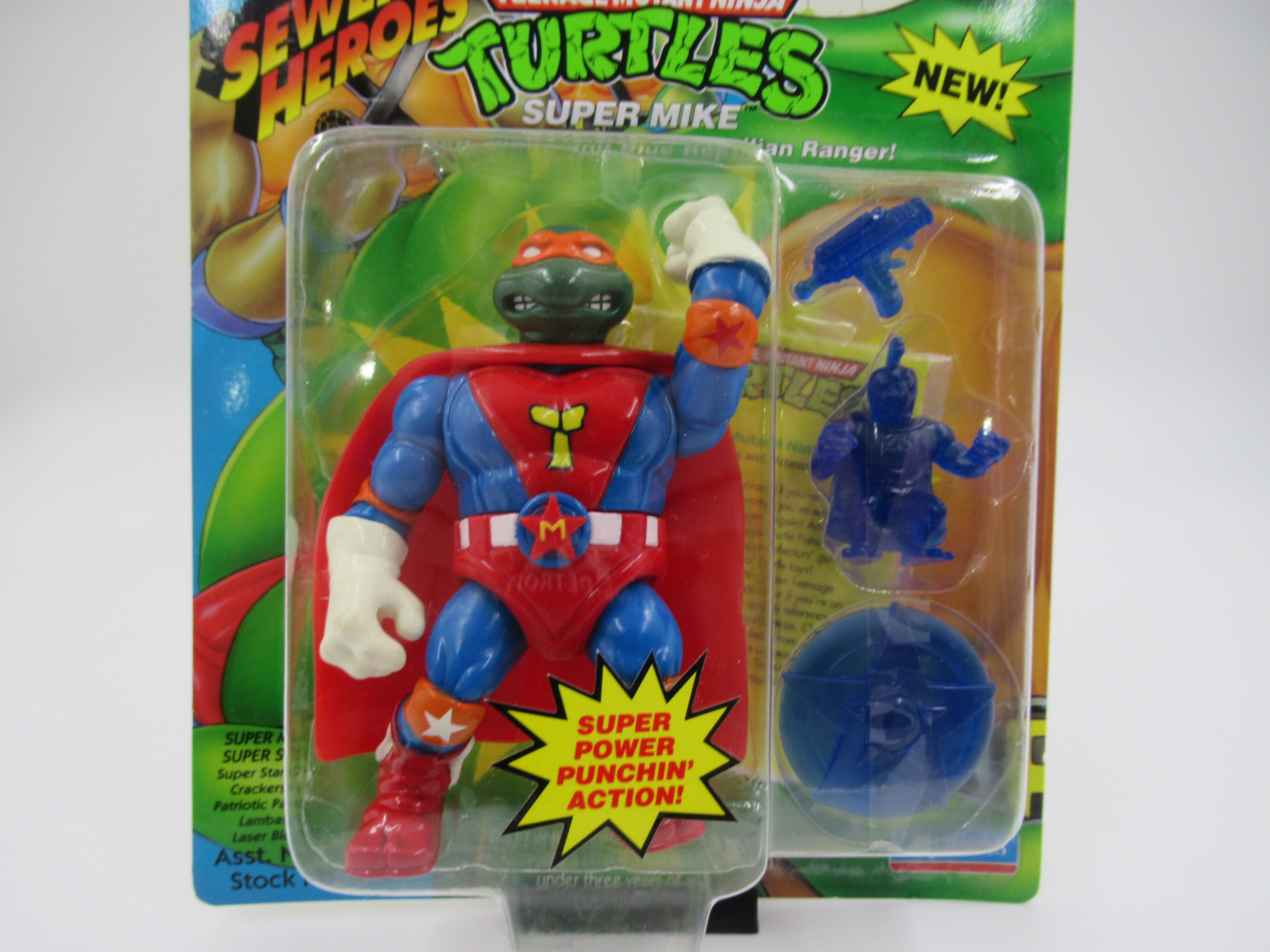 Teenage Mutant Ninja Turtles Sewer Heroes Super Michaelangelo (Blue Weapons) Figure TMNTs - Playmates (1993)