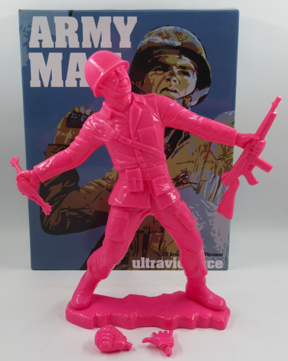 BIG ARMY MAN Pink Vinyl Figure - Kozik x Ultraviolence (2009) Limited Edition Designer Art Toy