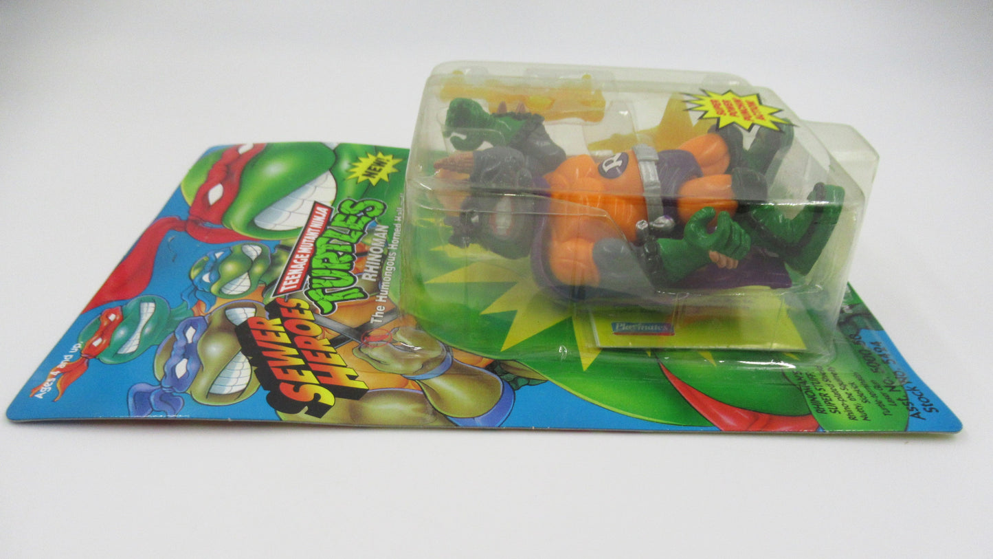 TMNT Sewer Heroes Rhinoman 4.5" Figure Teenage Mutant Ninja Turtles - Playmates (1993)