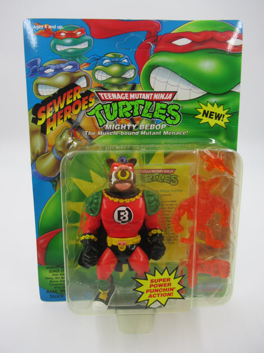 TMNT Sewer Heroes Mighty Bebop (Orange Weapons) 4.5" Figure Teenage Mutant Ninja Turtles - Playmates (1993)