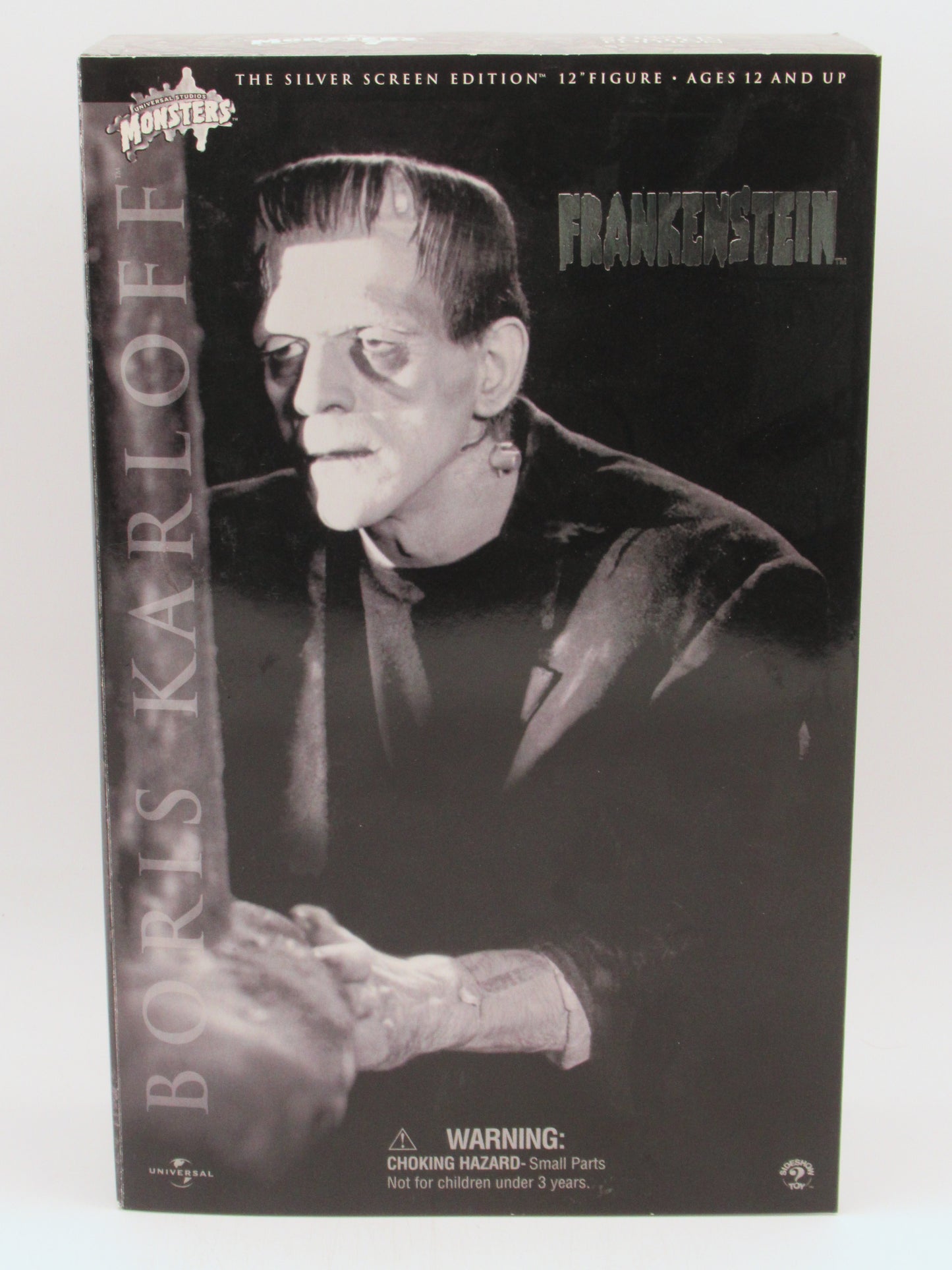 FRANKENSTEIN Boris Karloff/Monster Silver Screen Edition 12" Figure - Sideshow Toy (2002) Universal Monsters