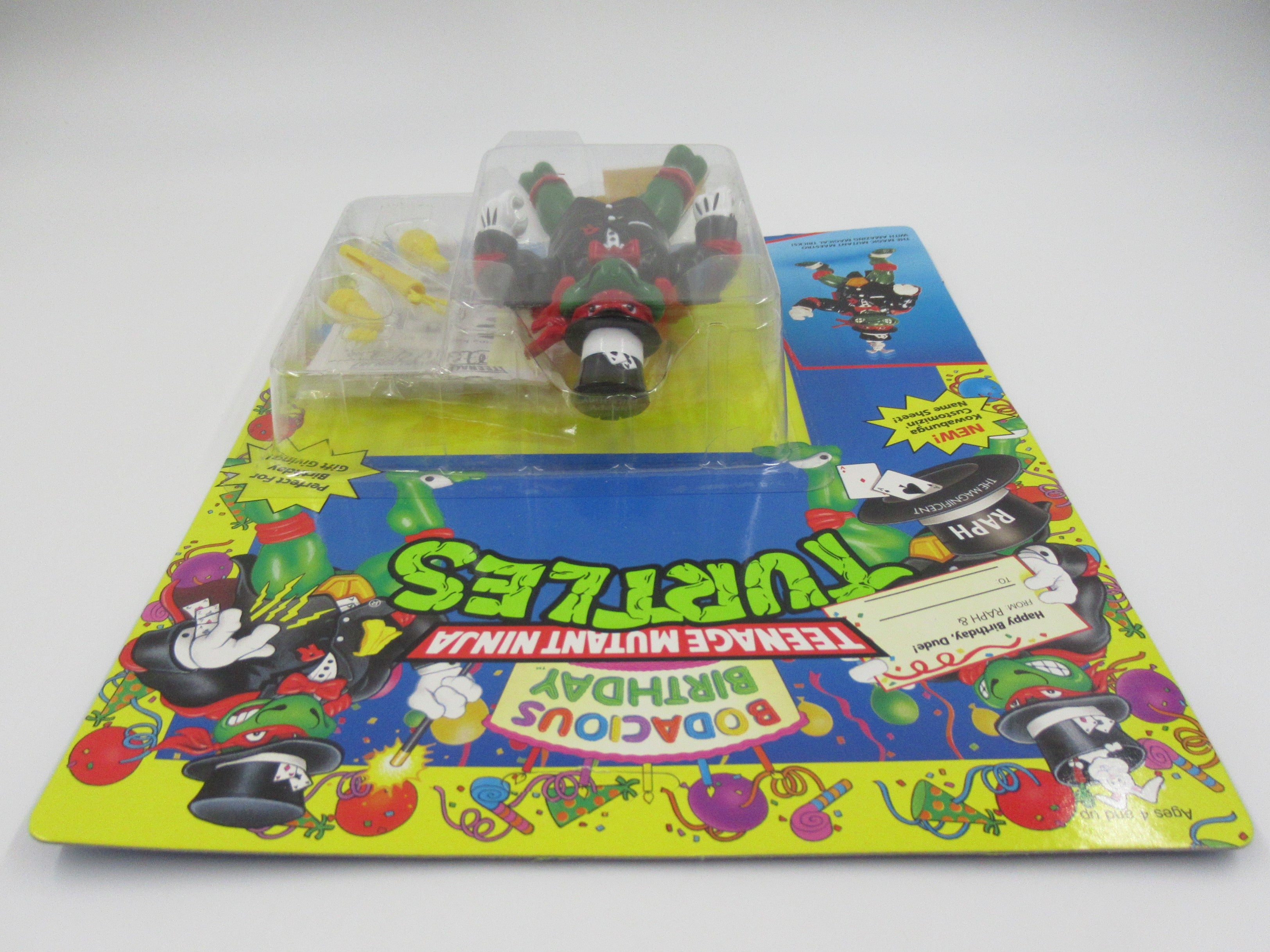 Teenage Mutant Ninja Turtles Raph the Magnificent Bodacious Birthday 4.5" Figure TMNTs - Playmates (1992)