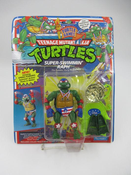 TMNT Turtle Games Super-Swimmin' Raph 4.5" Figure Teenage Mutant Ninja Turtles - Playmates (1992)