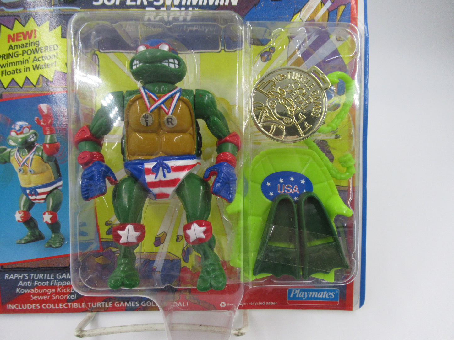 TMNT Turtle Games Super-Swimmin' Raph 4.5" Figure Teenage Mutant Ninja Turtles - Playmates (1992)