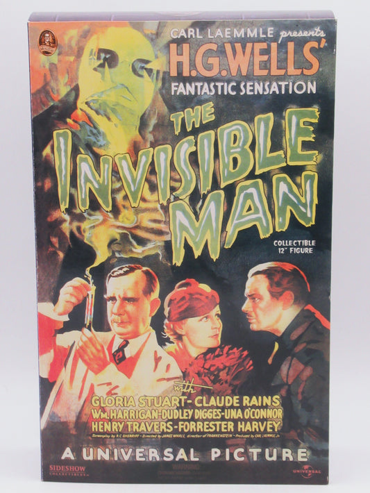 THE INVISIBLE MAN Claude Rains 12" Figure - Sideshow Collectibles (2004) Universal Monsters