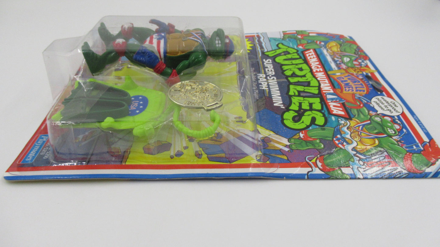 TMNT Turtle Games Super-Swimmin' Raph 4.5" Figure Teenage Mutant Ninja Turtles - Playmates (1992)