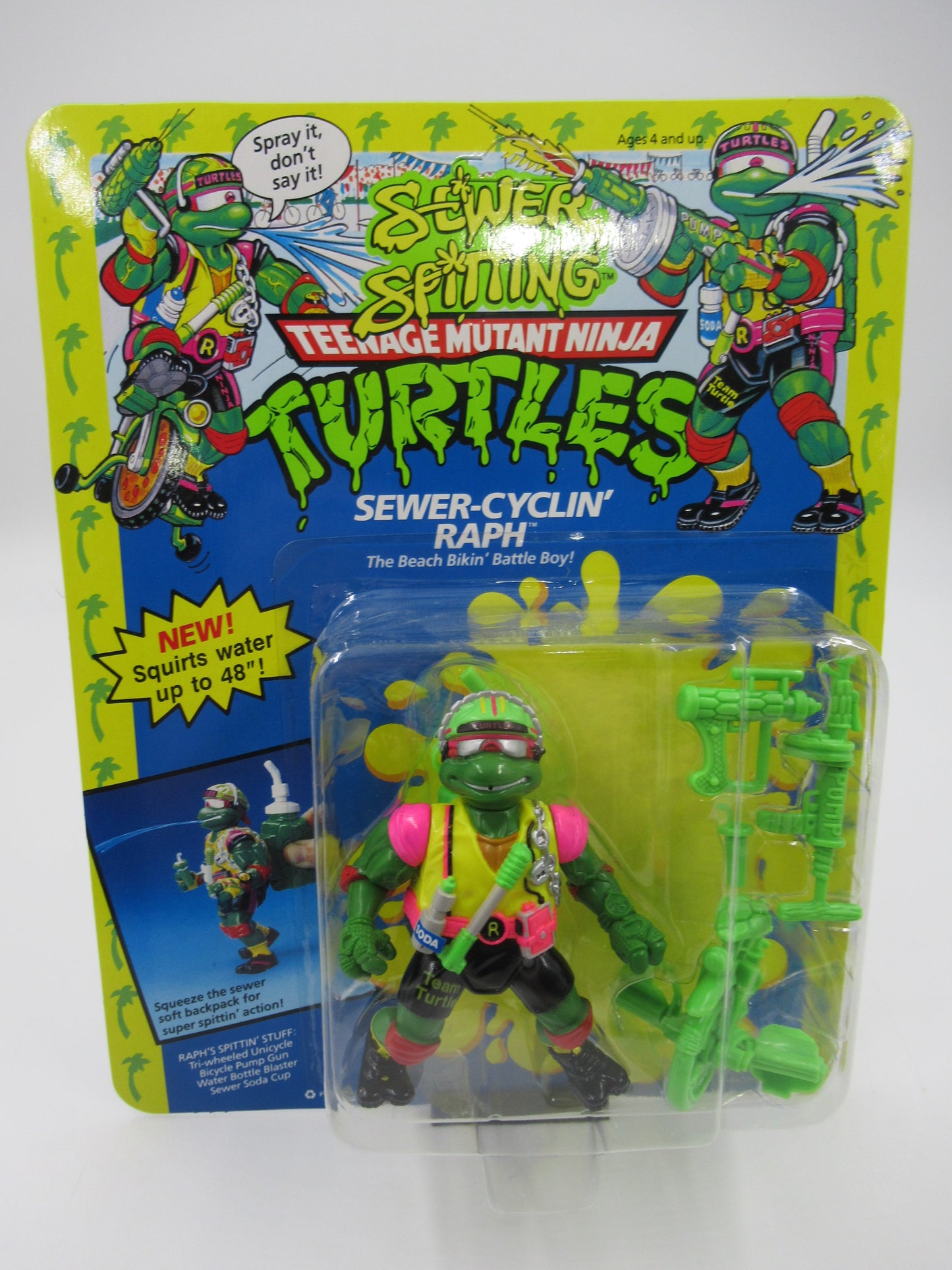 TMNT Sewer Spitting Turtles Set of 4 Figures Teenage Mutant Ninja Turtles - Playmates (1992)