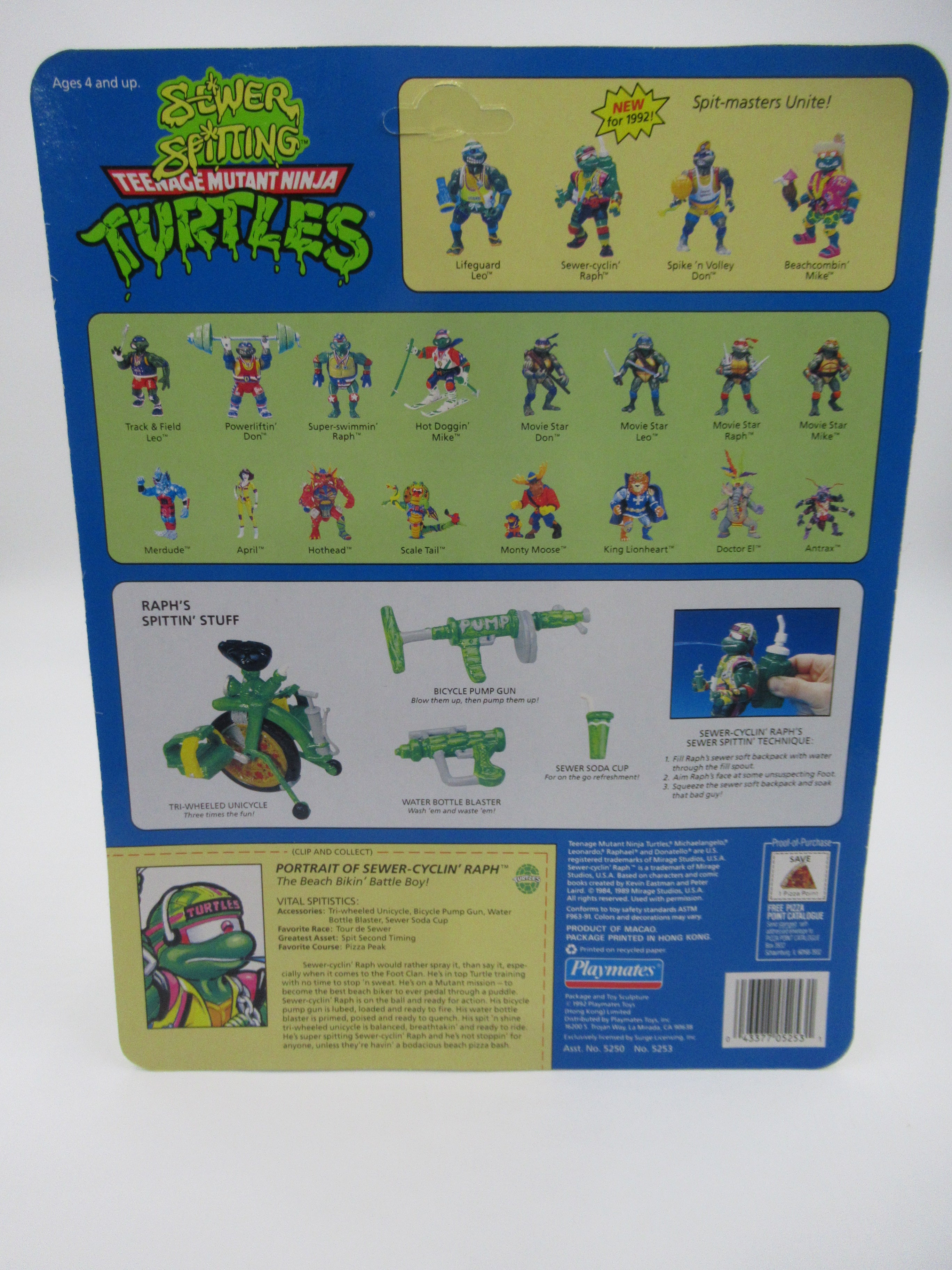 Teenage Mutant Ninja Turtles Sewer Spitting Turtles Set of 4 Figures TMNTs - Playmates (1992)