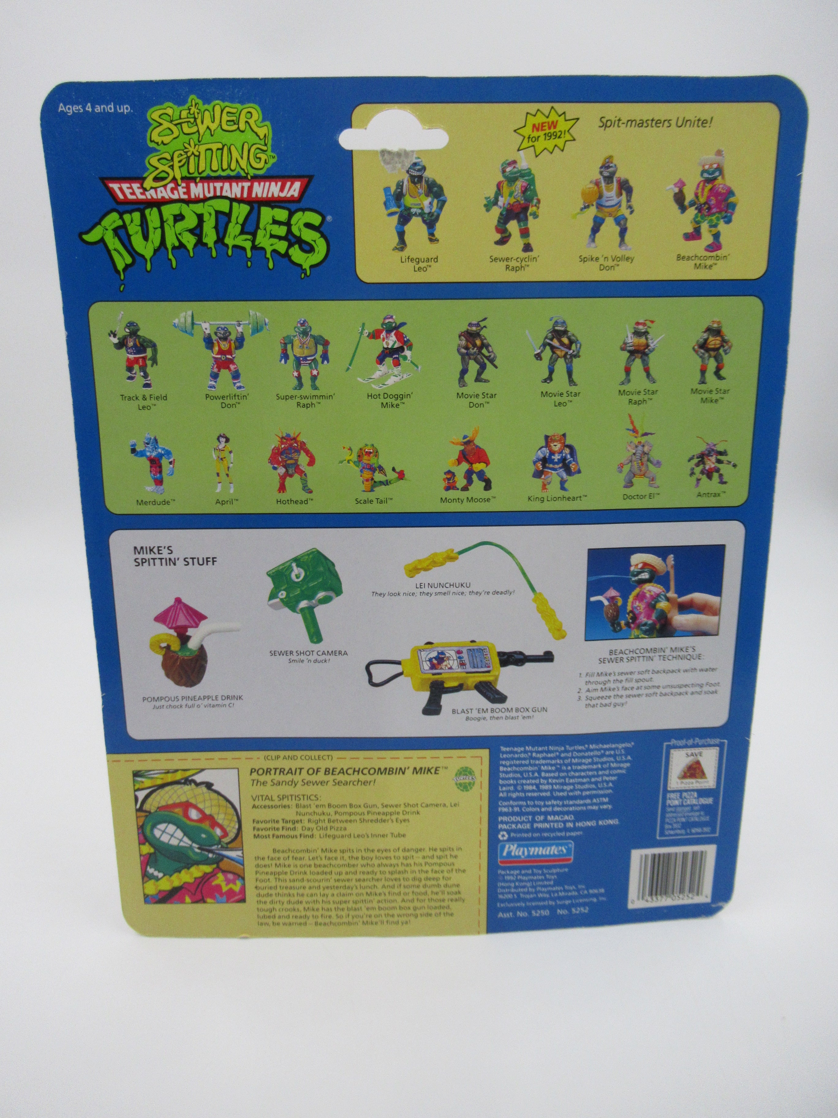 Teenage Mutant Ninja Turtles Sewer Spitting Turtles Set of 4 Figures TMNTs - Playmates (1992)