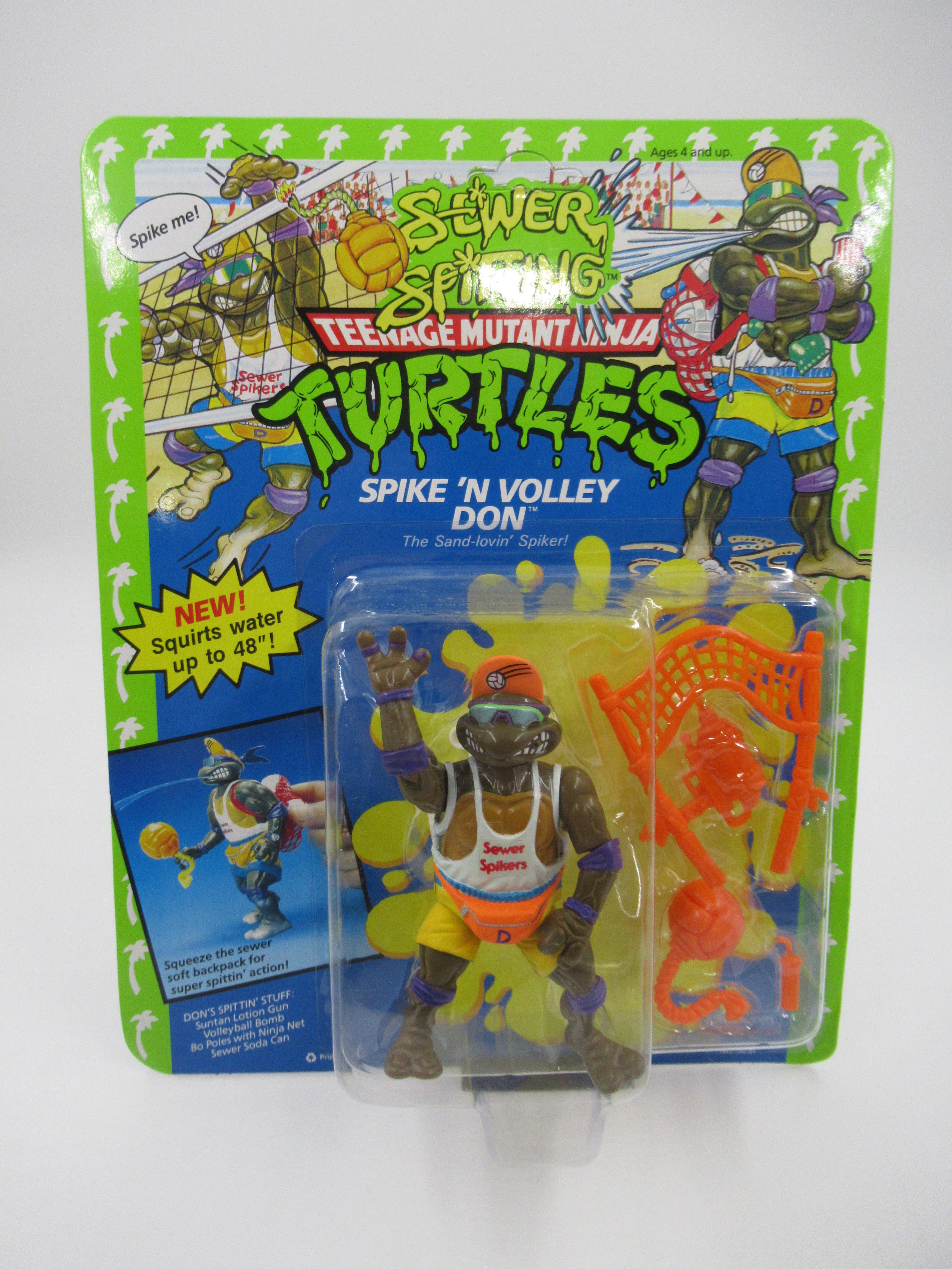 Teenage Mutant Ninja Turtles Sewer Spitting Turtles Set of 4 Figures TMNTs - Playmates (1992)