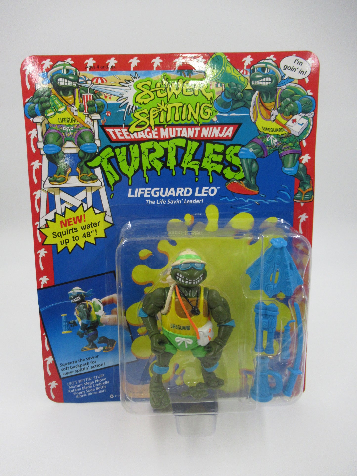 TMNT Sewer Spitting Turtles Set of 4 Figures Teenage Mutant Ninja Turtles - Playmates (1992)