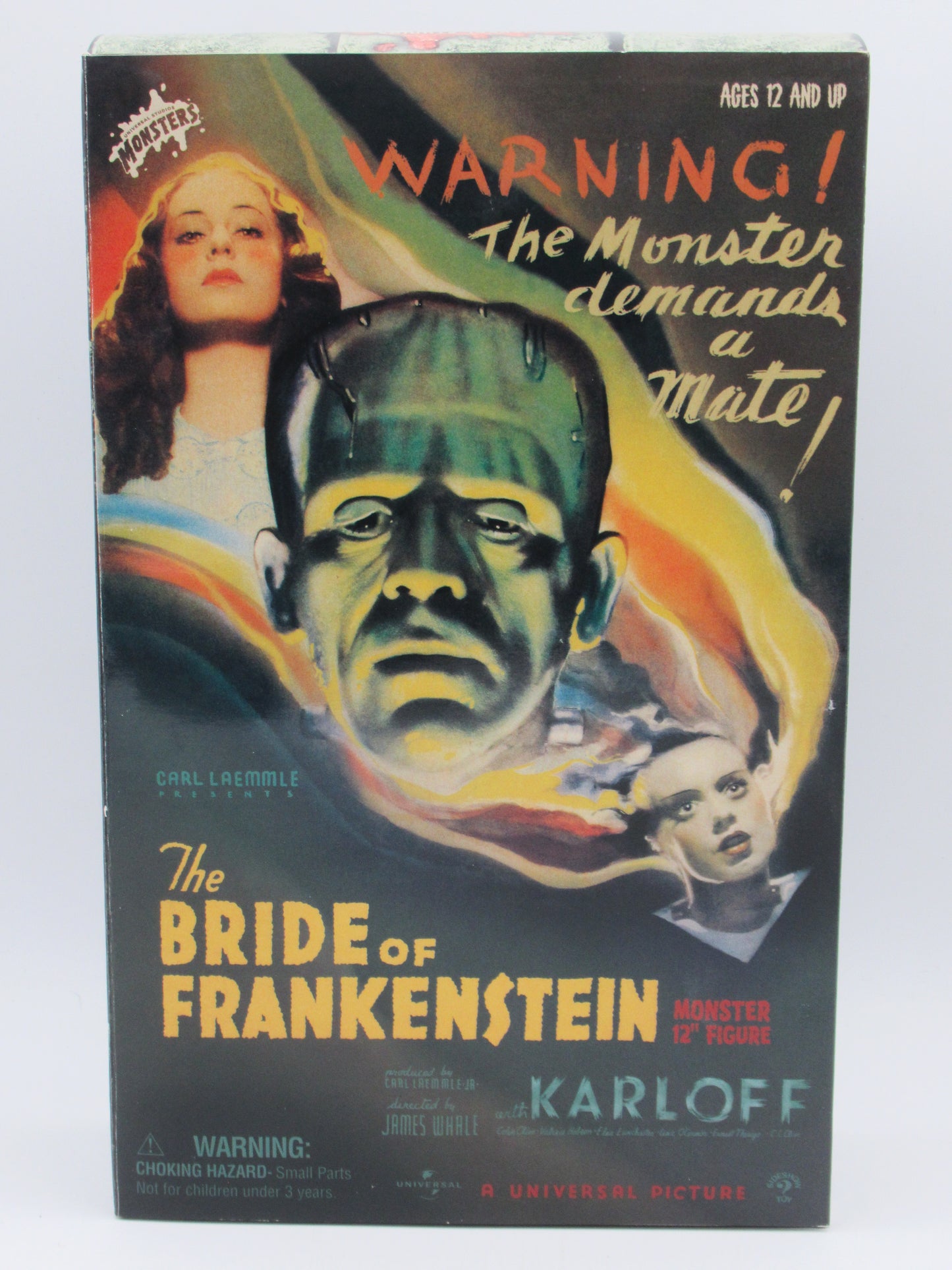 THE BRIDE OF FRANKENSTEIN Boris Karloff/Monster 12" Figure- Sideshow Toy (2001) Universal Monsters