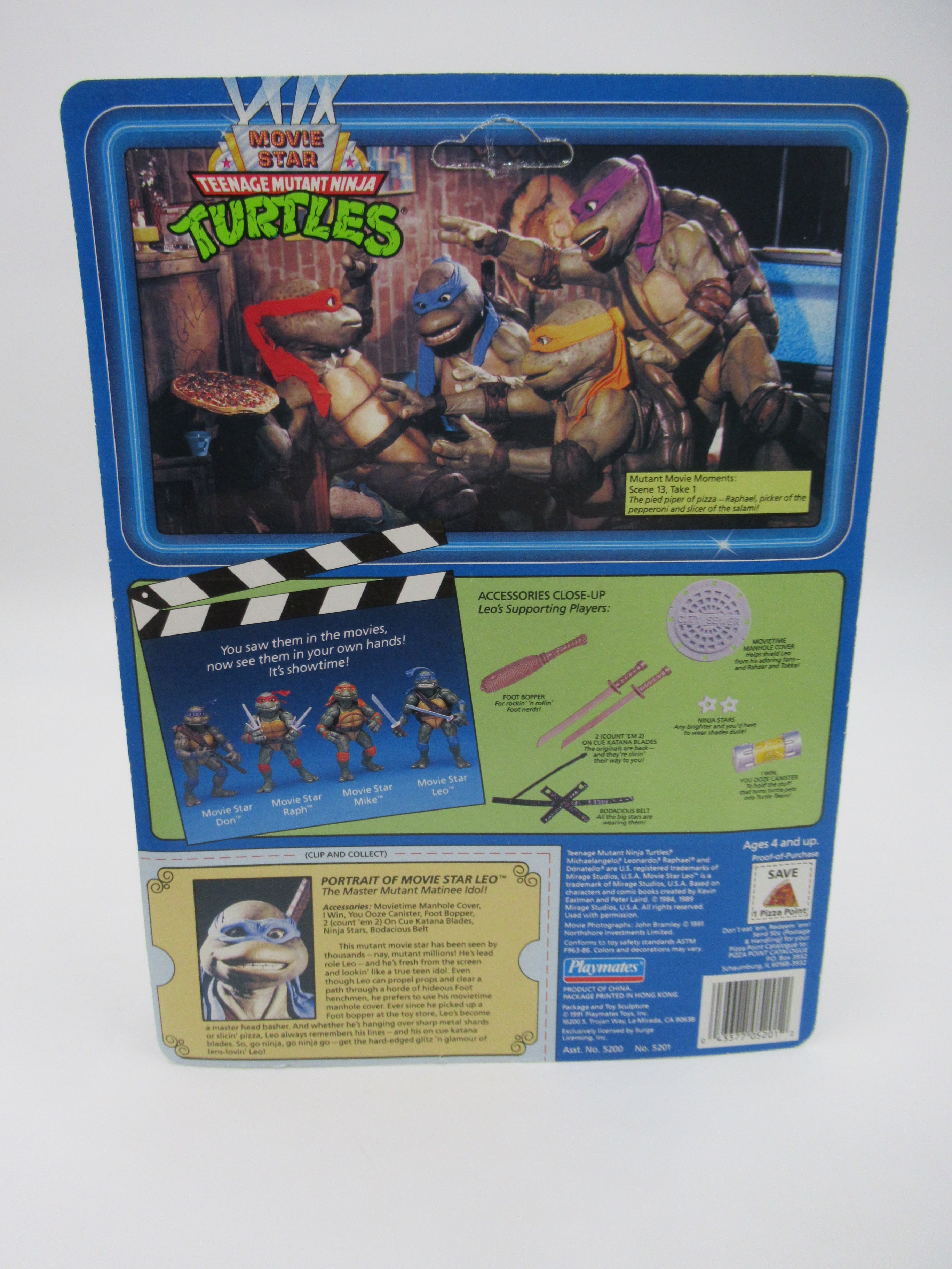 Teenage Mutant Ninja Turtles Movie Star Turtles Set of 4 Figure TMNTs - Playmates (1991)