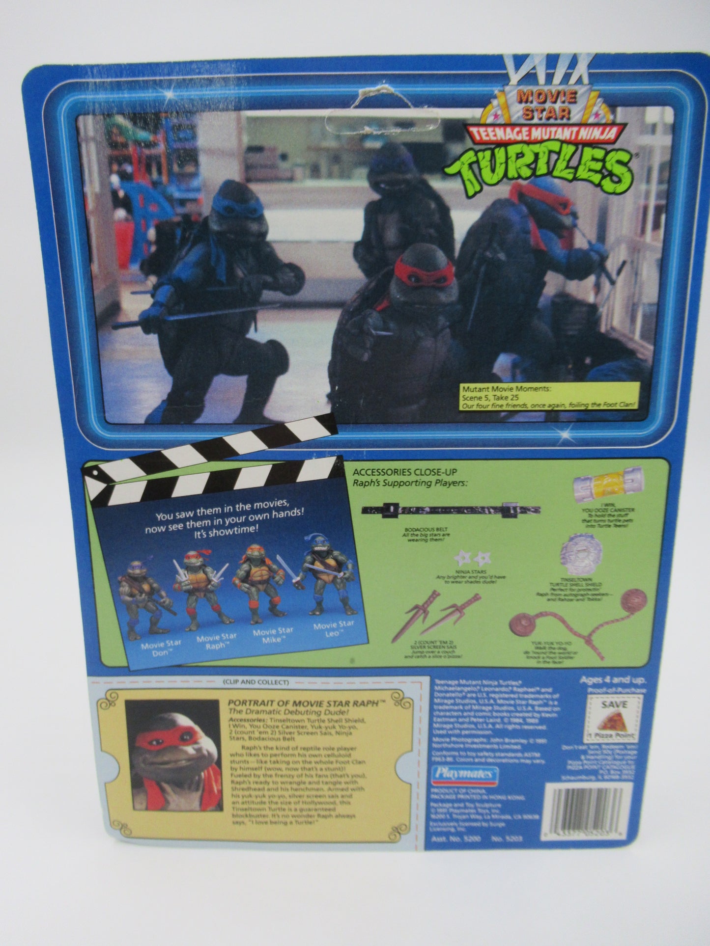 TMNT Movie Star Turtles Set of 4 Figure Teenage Mutant Ninja Turtles - Playmates (1991)