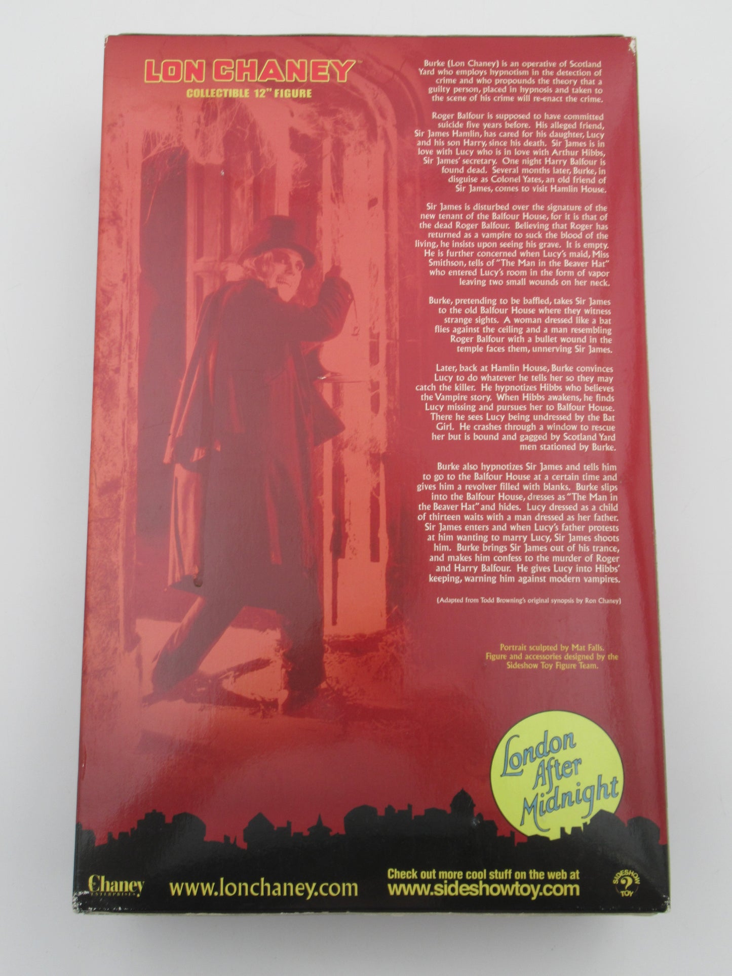 LONDON AFTER MIDNIGHT Lon Chaney 12" Figure - Sideshow Toy (2001) Limited Edition