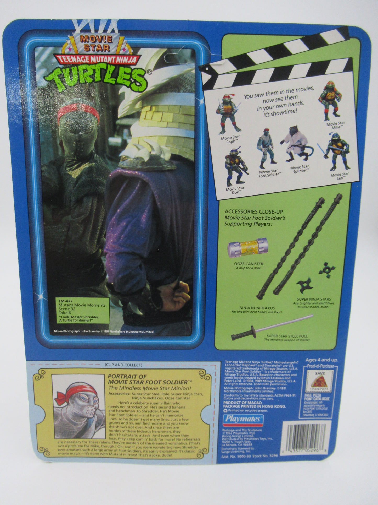 TMNT Movie Star Foot Soldier & Splinter Figures Teenage Mutant Ninja Turtles (1991)