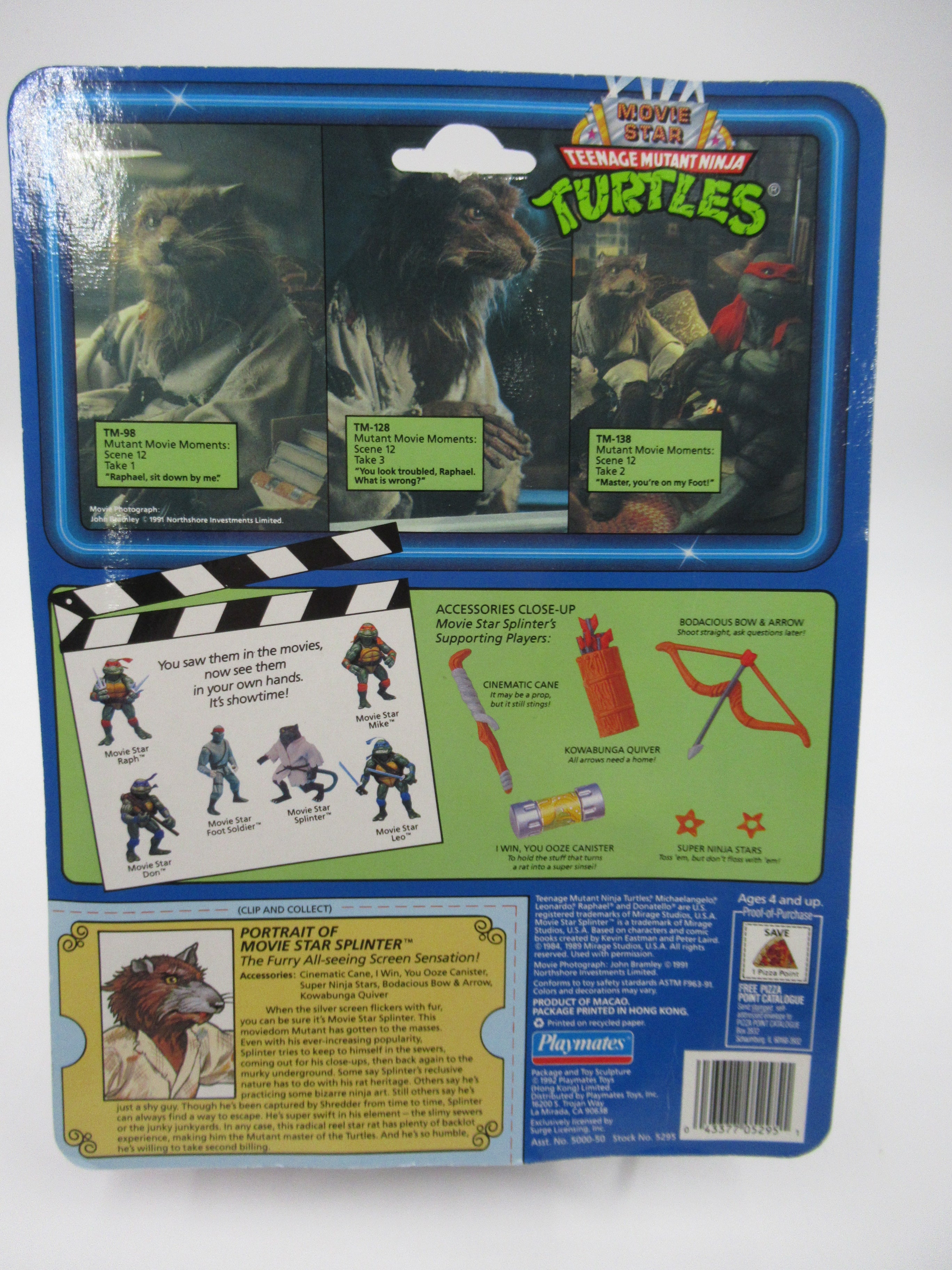 Teenage Mutant Ninja Turtles Movie Star Foot Soldier & Splinter Figures TMNTs (1991)